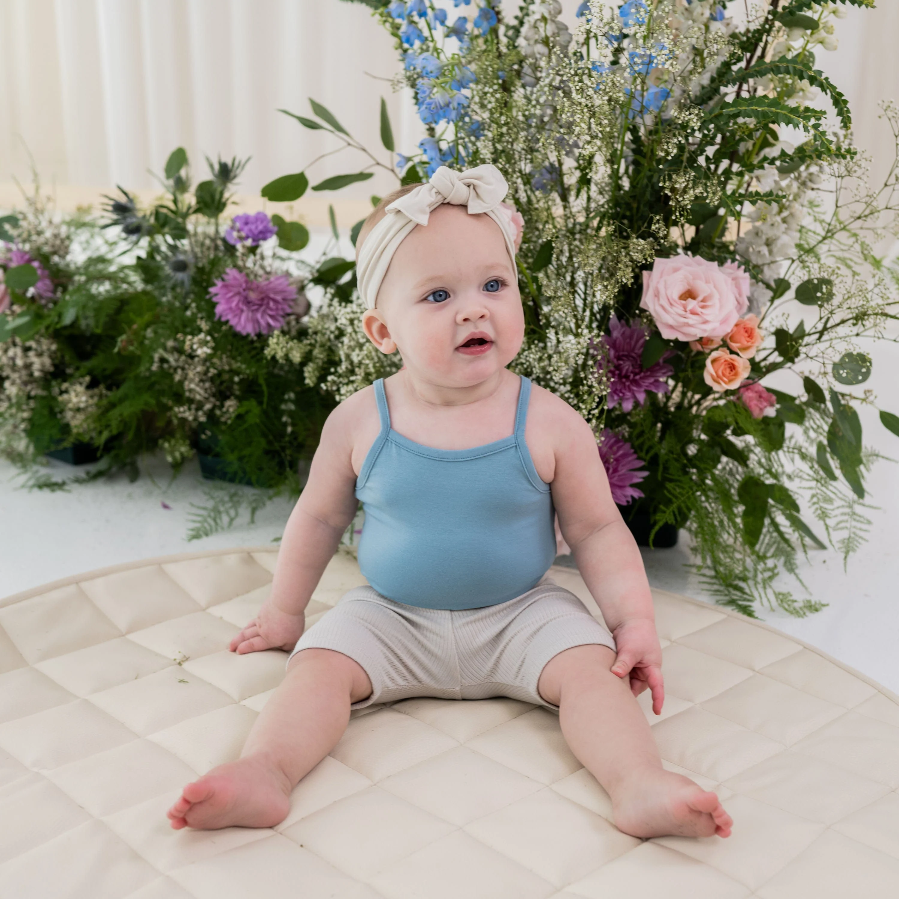 Ribbed Toddler Biker Shorts in Oat - Image 4