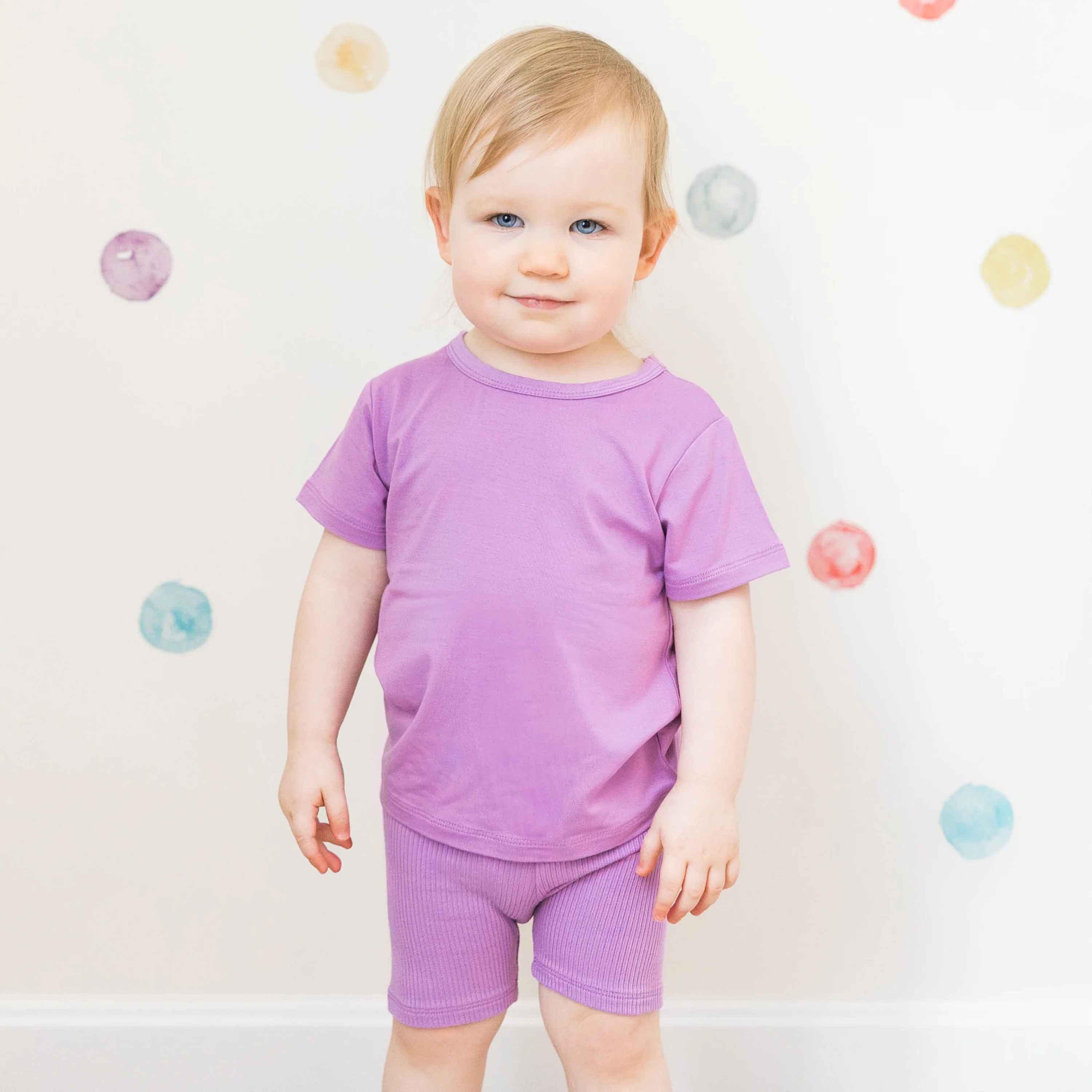 Ribbed Toddler Biker Shorts in Poi - Image 3