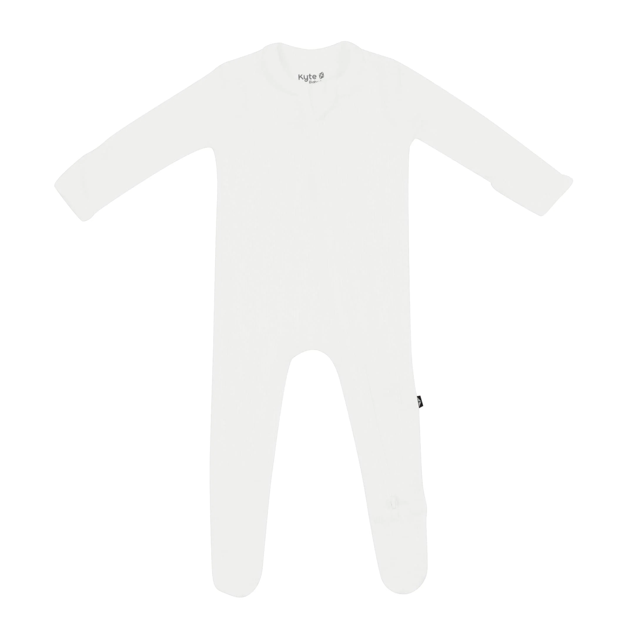 Ribbed Zipper Footie in Cloud - Image 2