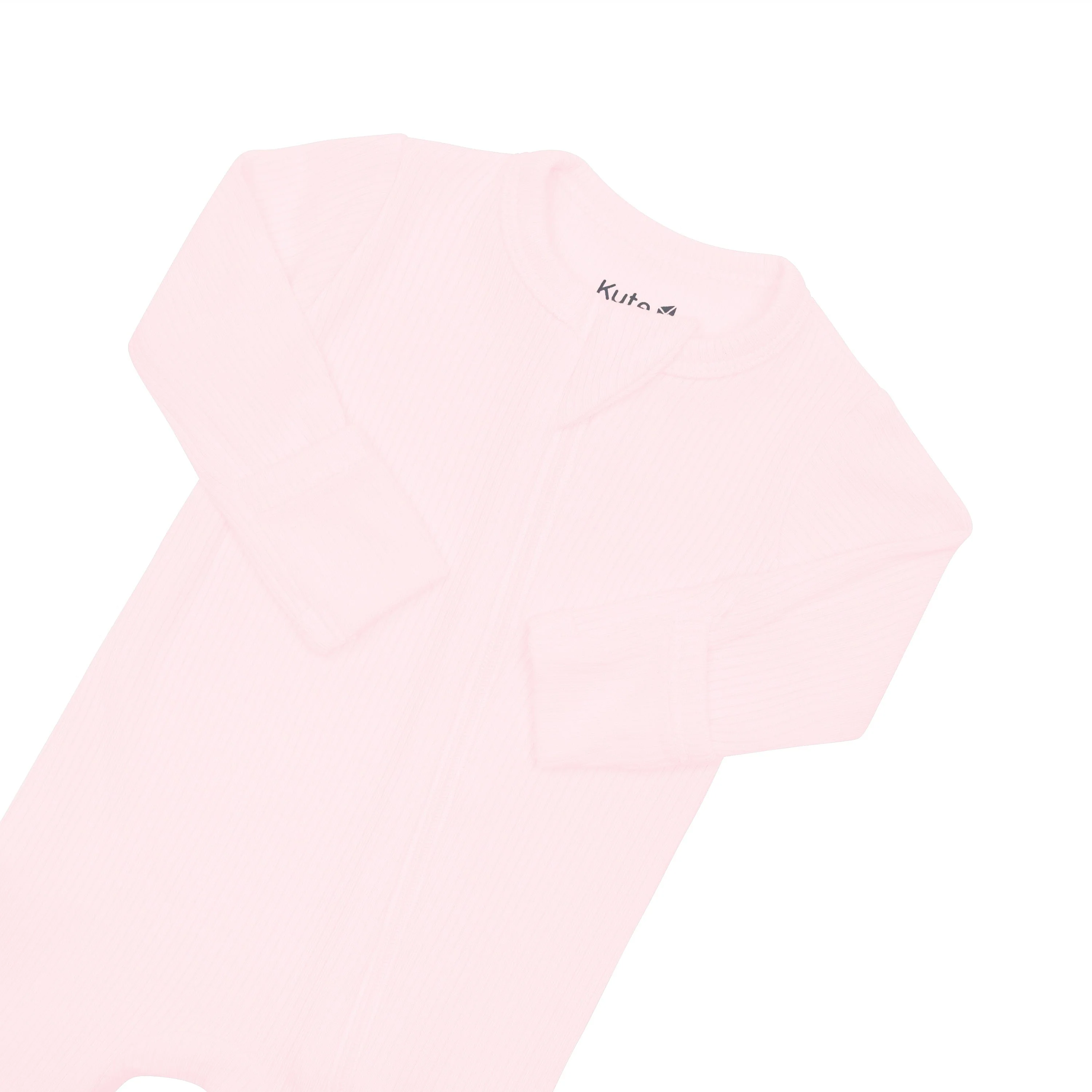 Ribbed Zipper Footie in Sakura - Image 4