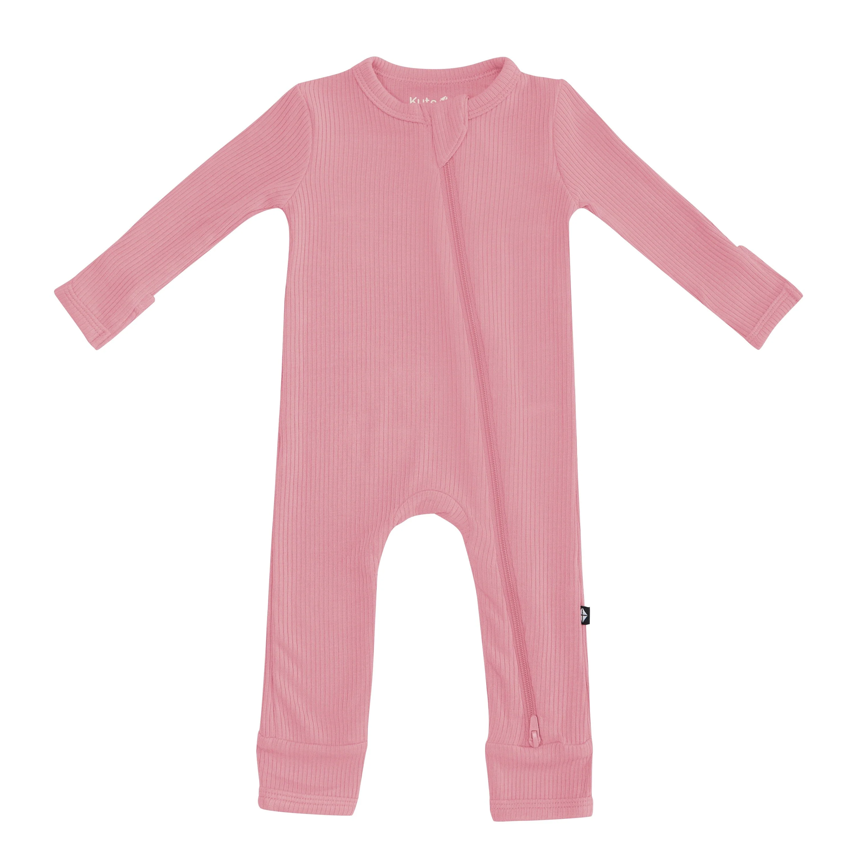 Ribbed Zipper Romper in Apple Blossom - Image 2