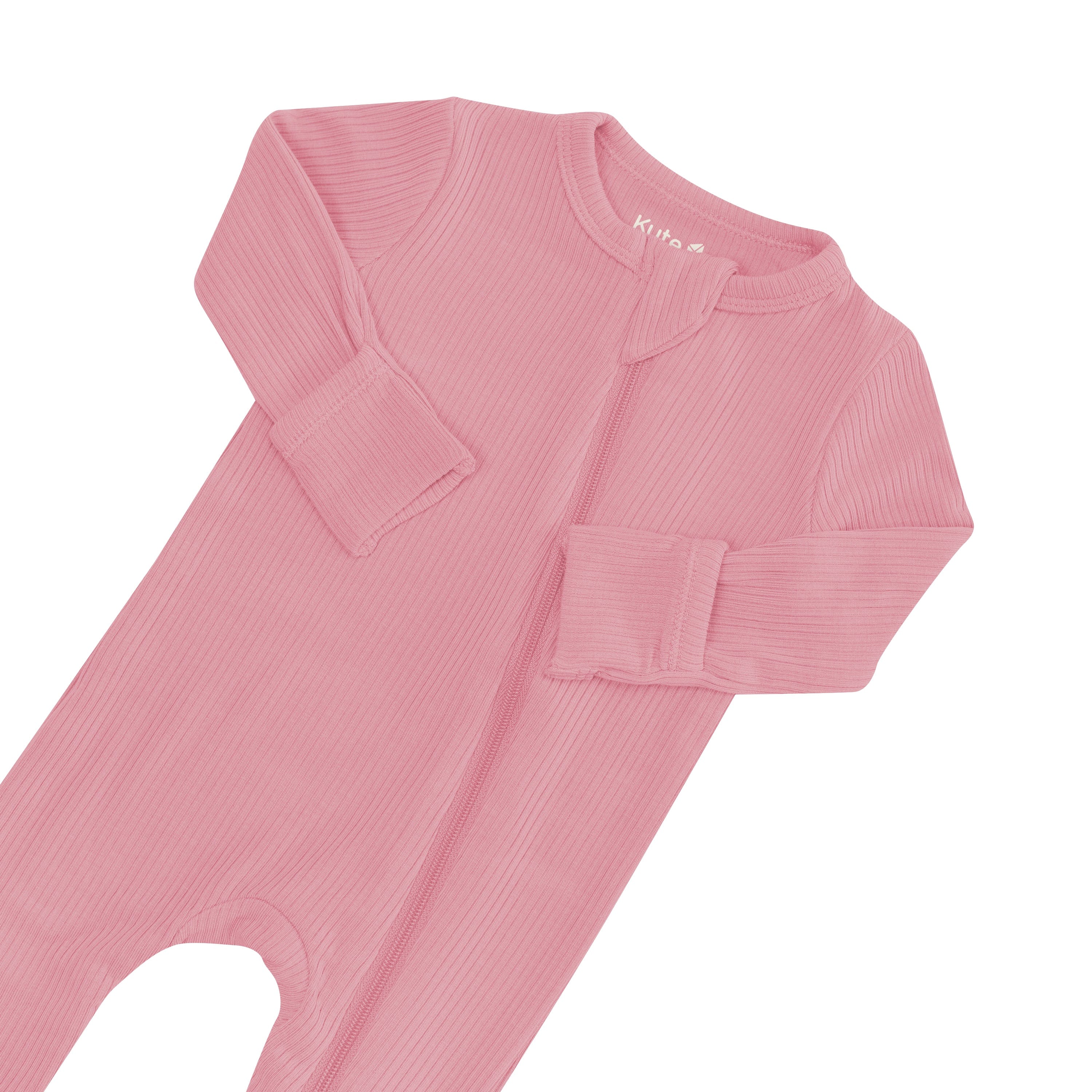 Ribbed Zipper Romper in Apple Blossom - Image 4