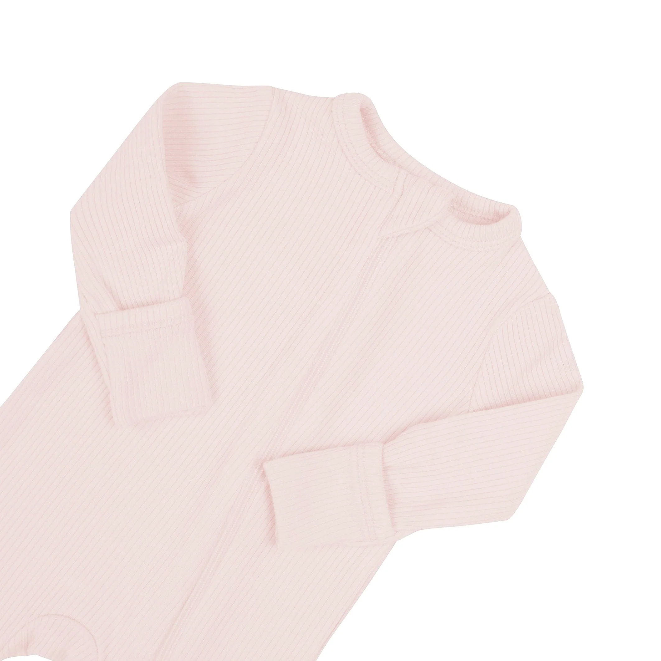Ribbed Zipper Romper in Blush - Image 4