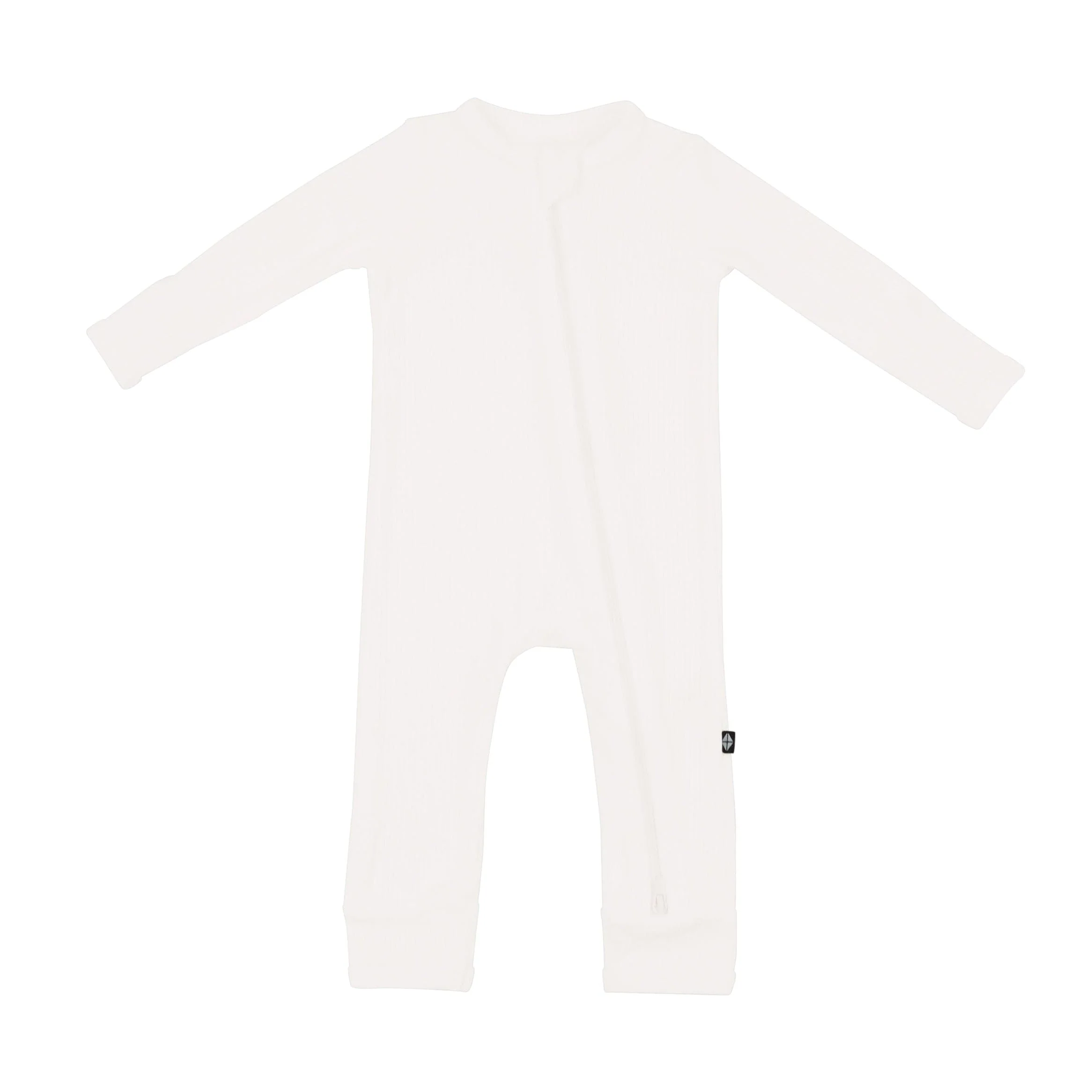 Ribbed Zipper Romper in Cloud - Image 2
