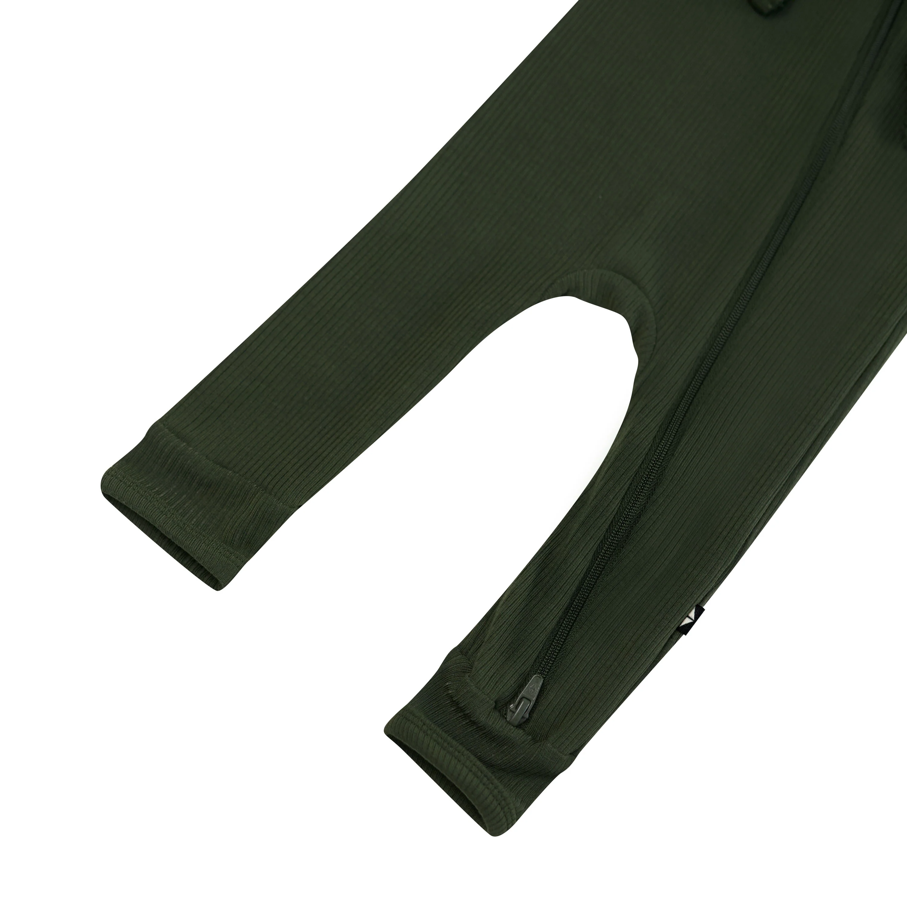 Ribbed Zipper Romper in Fir - Image 6