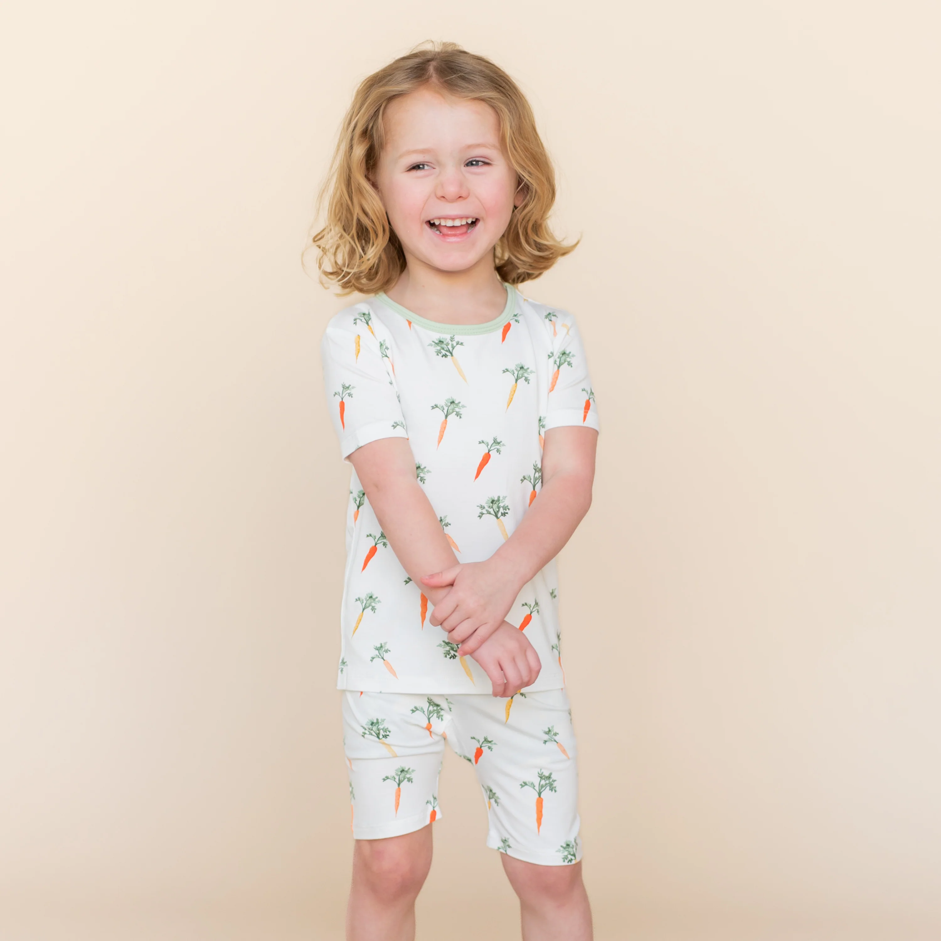 Short Sleeve Pajamas in Carrot - Image 3