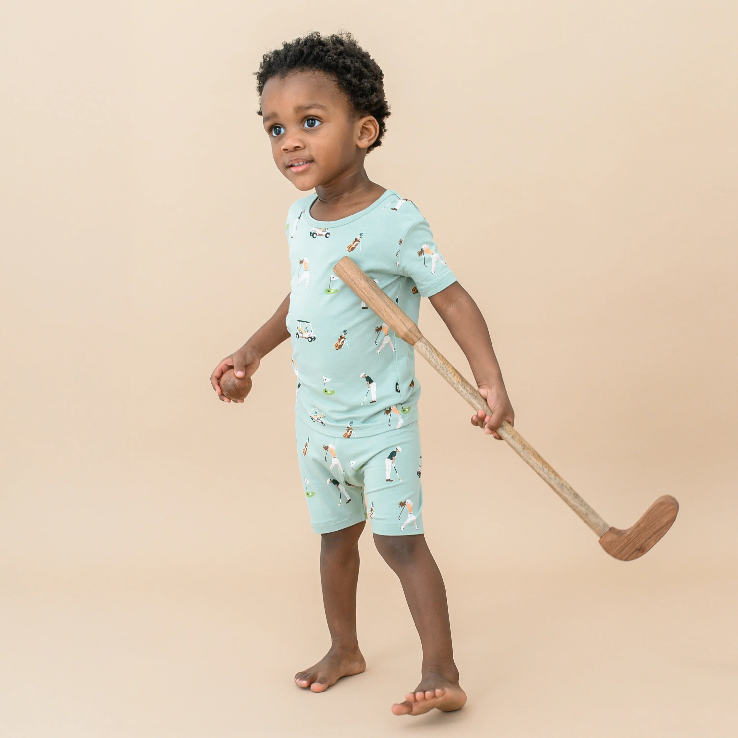 Short Sleeve Pajamas in Golf - Image 3