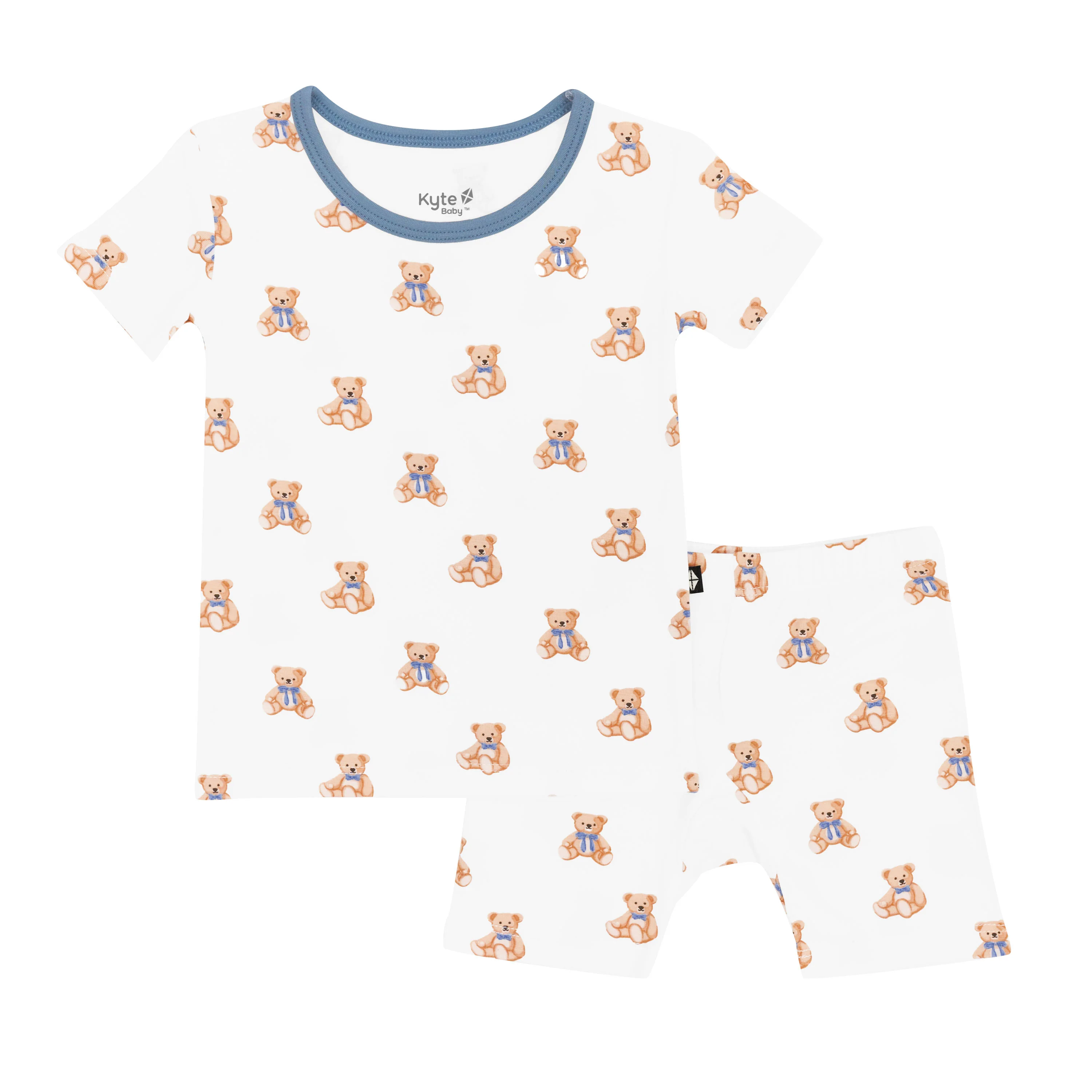 Short Sleeve Pajamas in Teddy Bear - Image 2