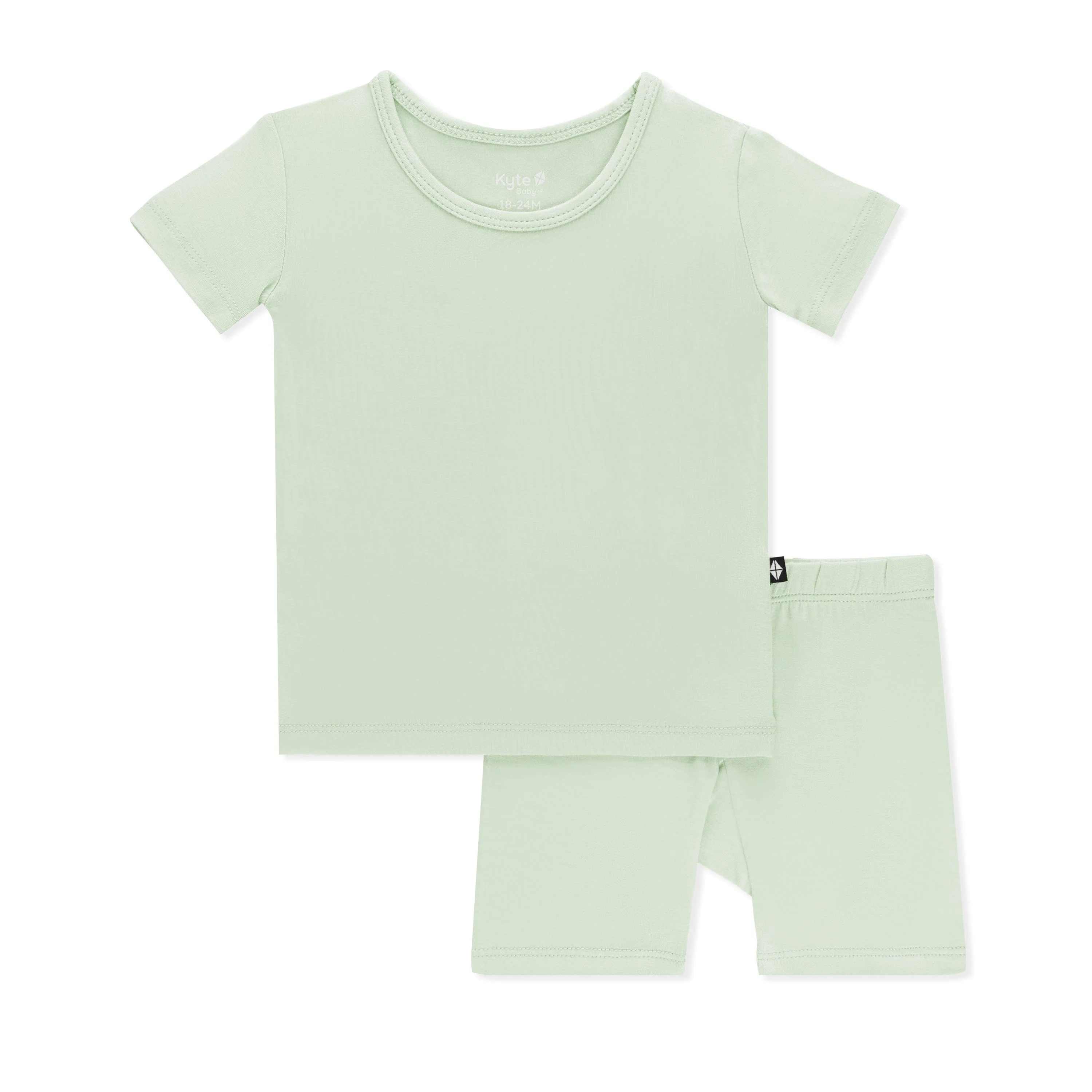 Short Sleeve Pajamas in Basil - Image 2