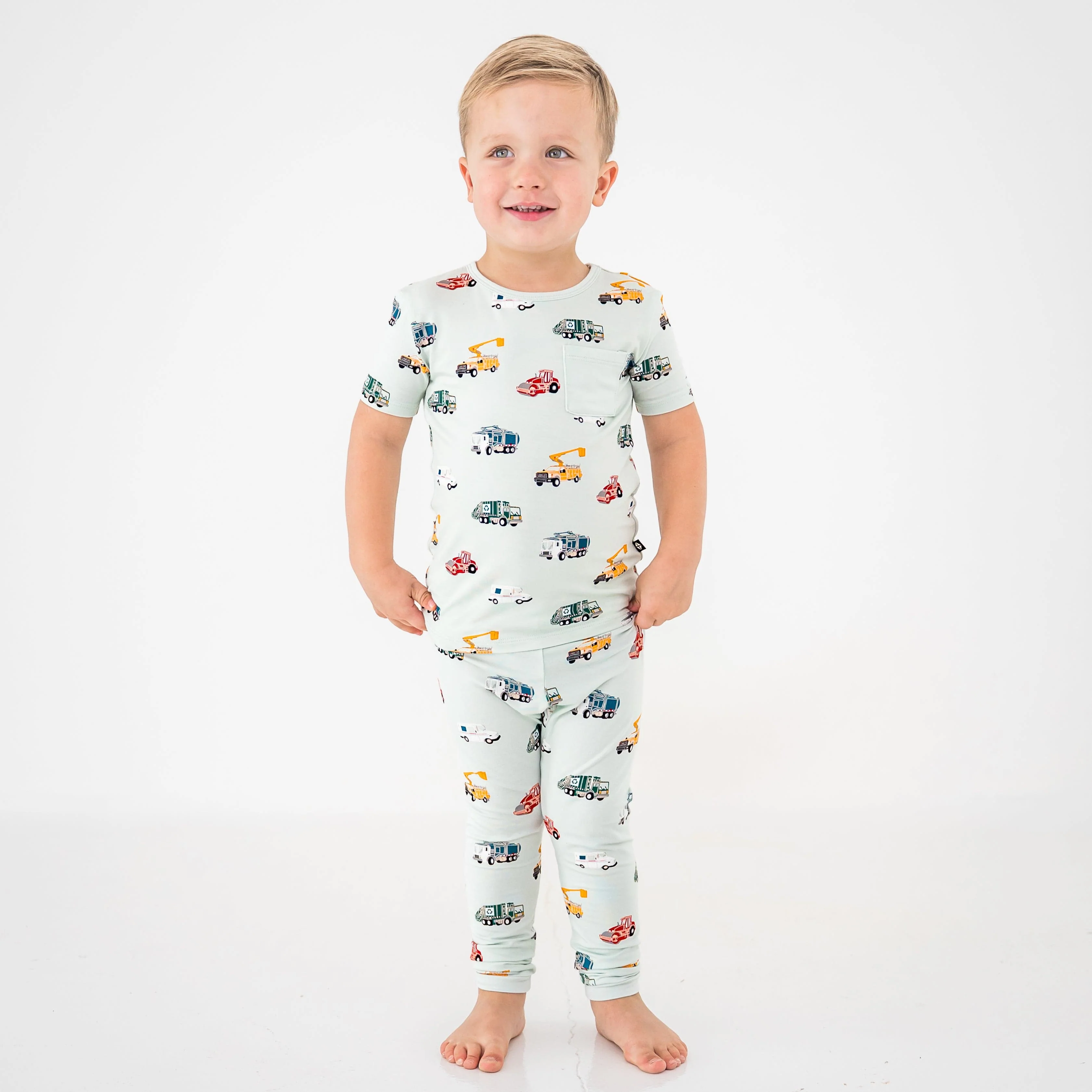 Short Sleeve with Pants Pajamas in City Vehicles - Image 3