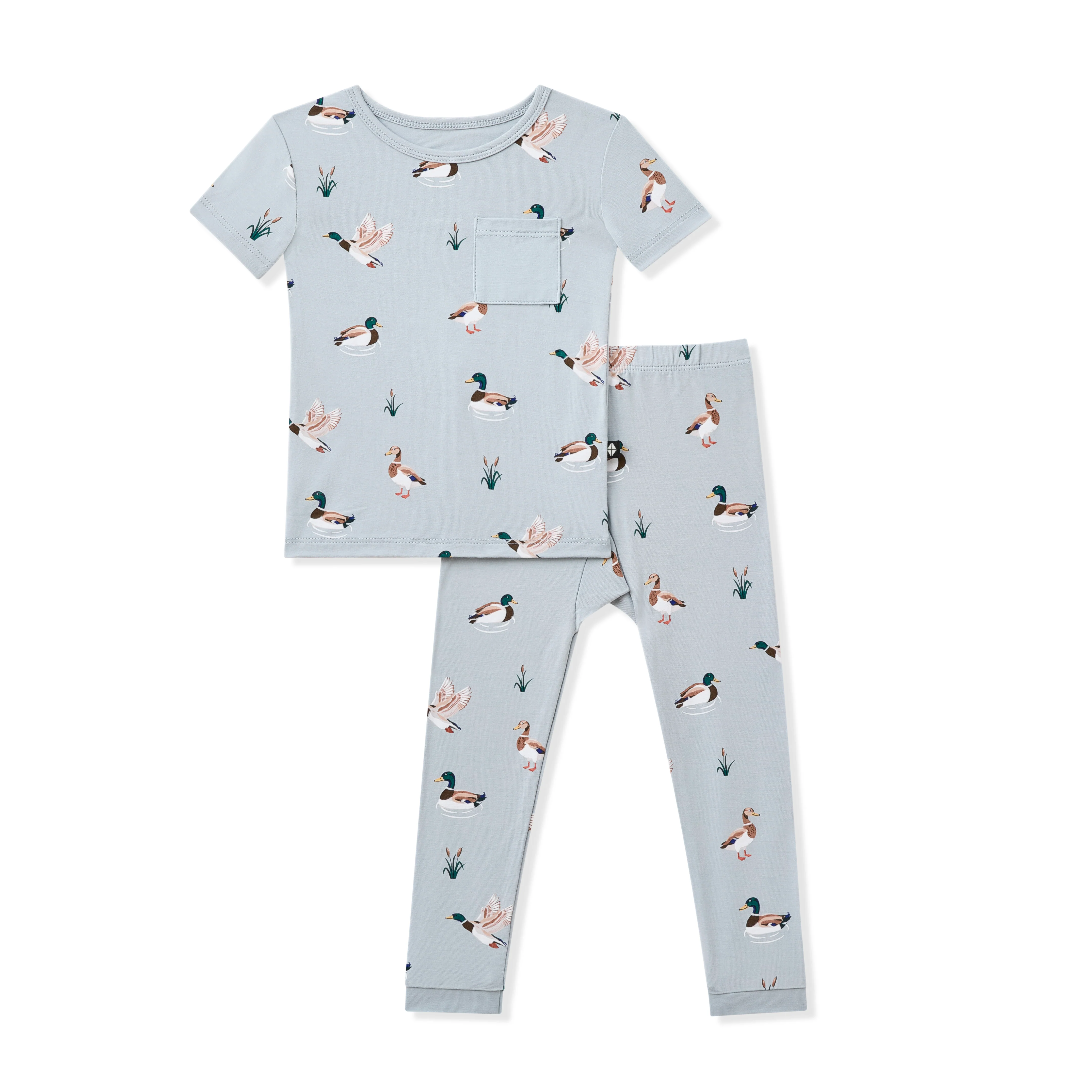 Short Sleeve with Pants Pajamas in Mallard Duck - Image 2