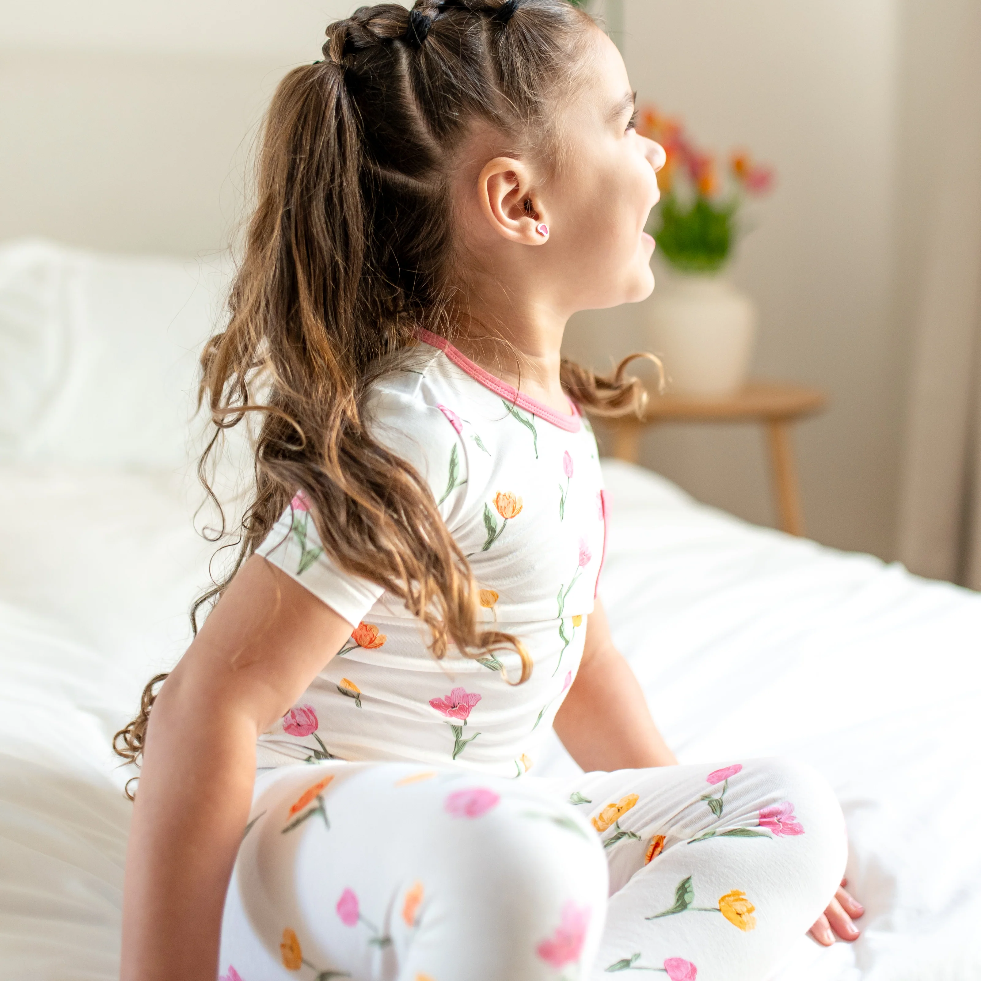 Short Sleeve with Pants Pajamas in Tulip - Image 4