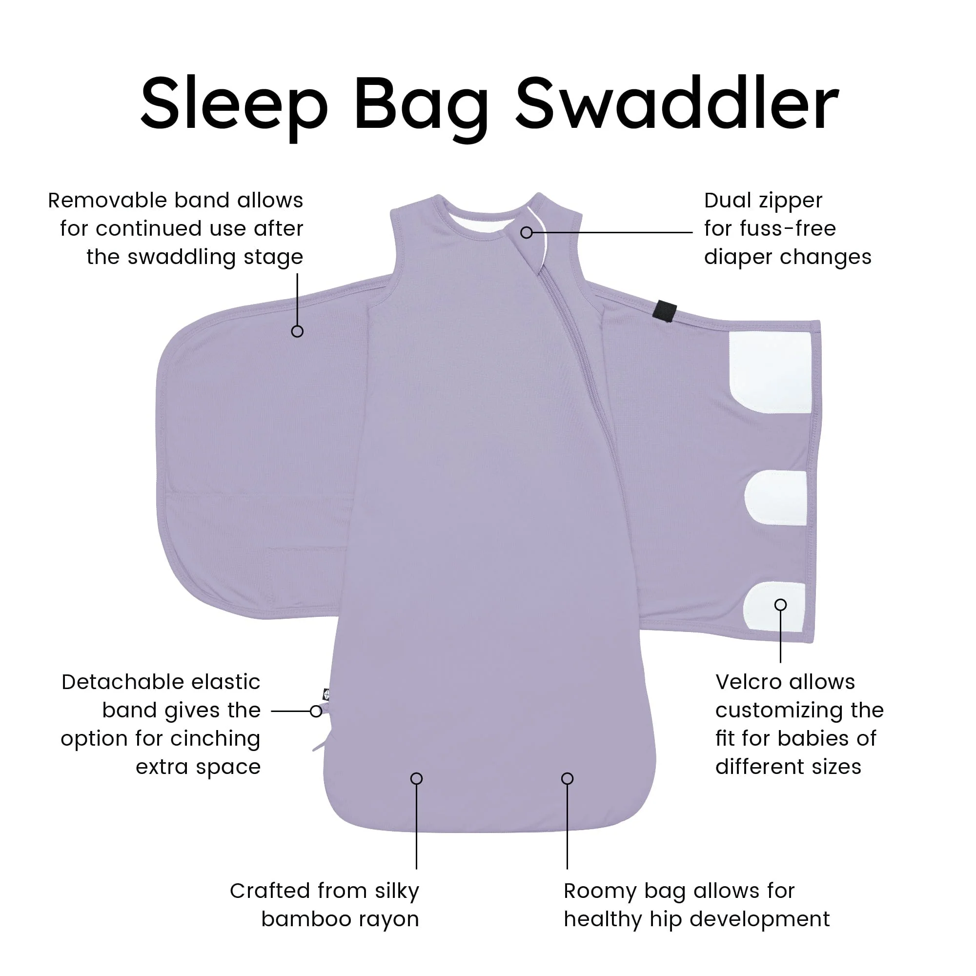 Sleep Bag Swaddler in Taro 1.0 - Image 7