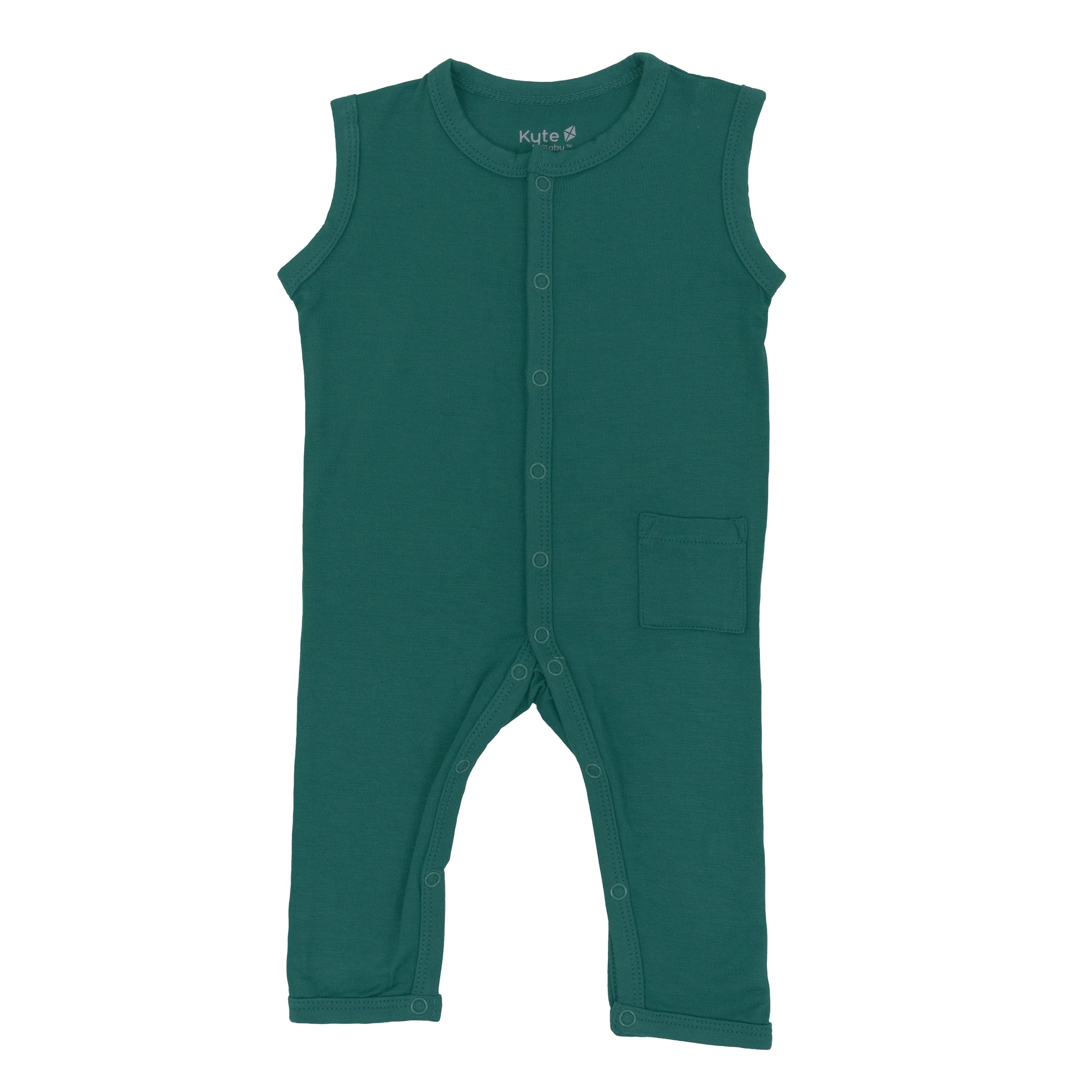 Sleeveless Romper in Emerald - Image 2