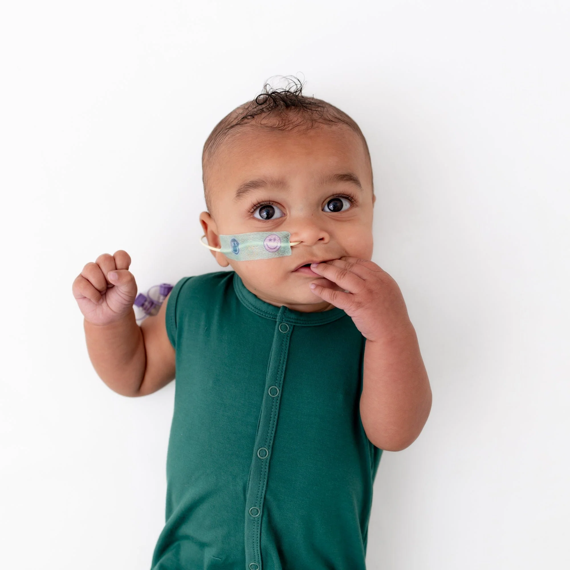 Sleeveless Romper in Emerald - Image 3