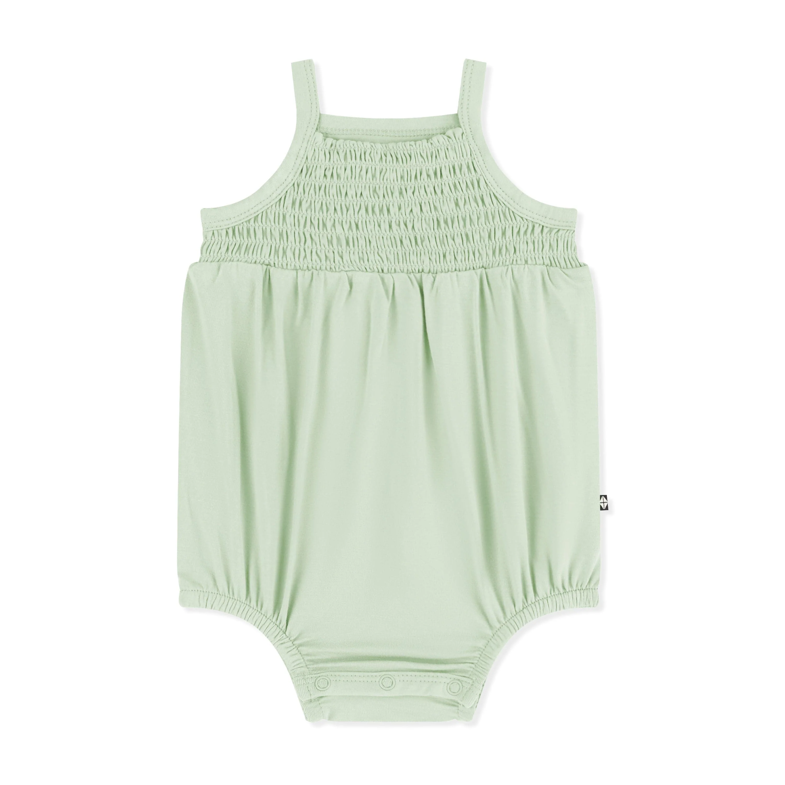 Smocked Bubble Romper in Basil - Image 2