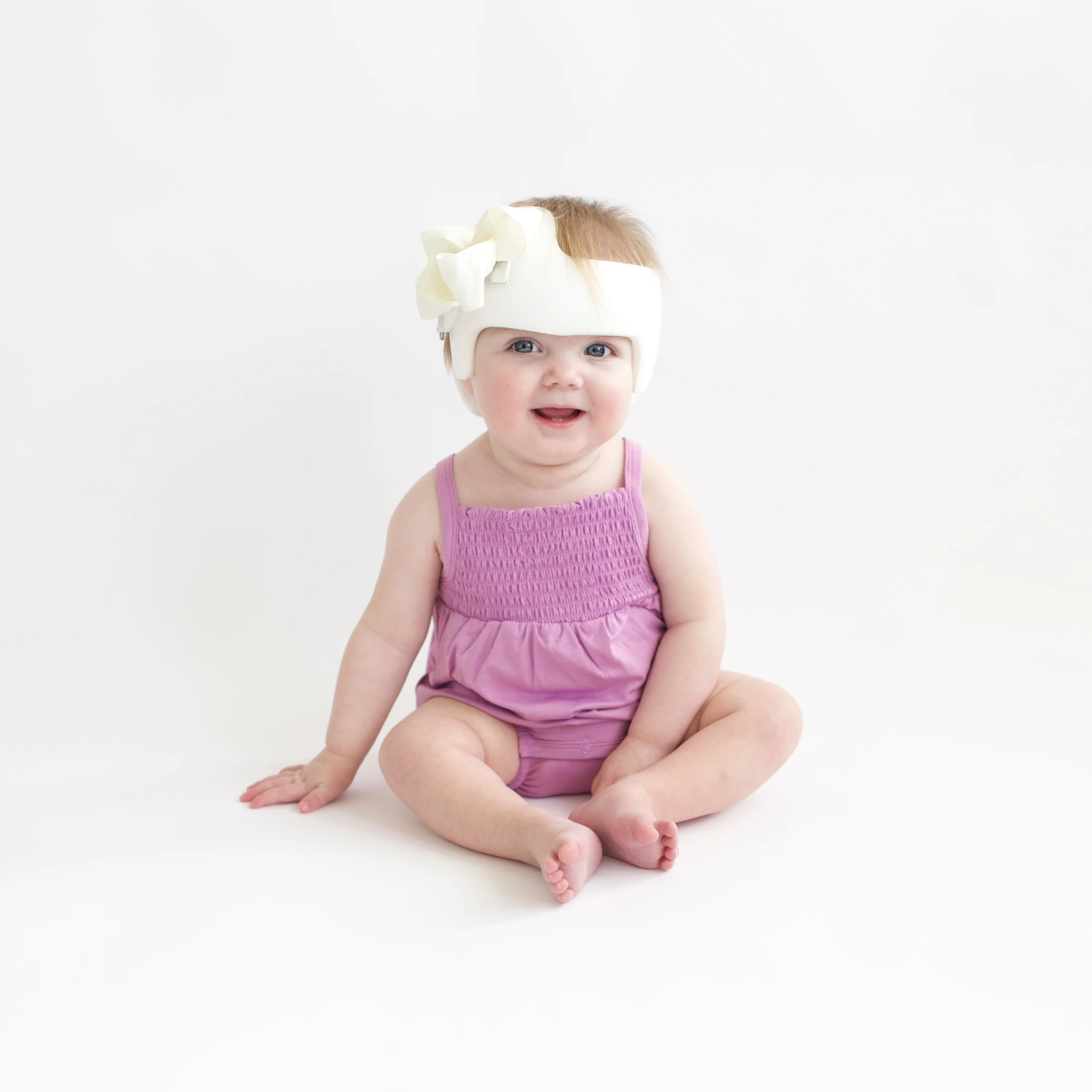 Smocked Bubble Romper in Poi - Image 3