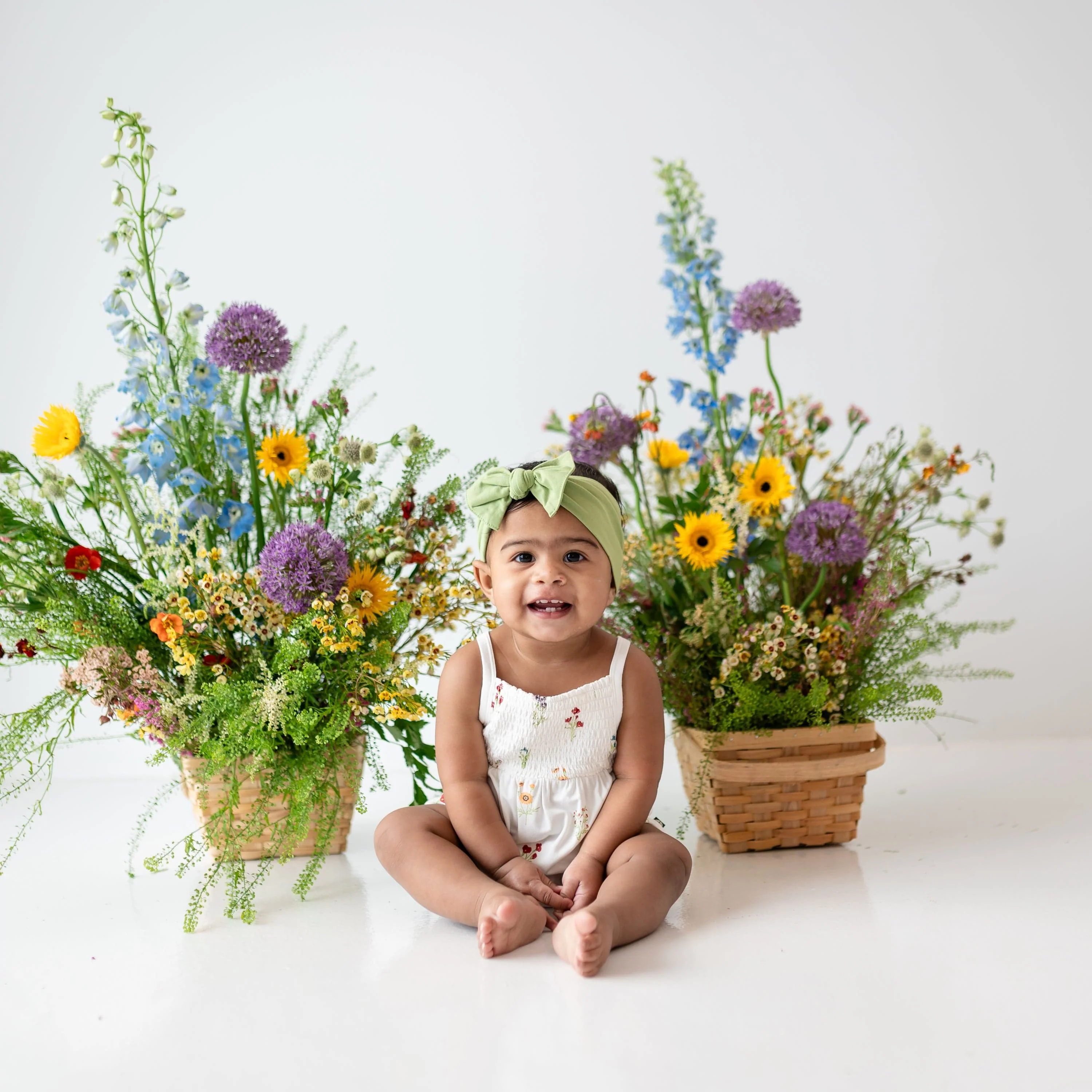Smocked Bubble Romper in Wildflower - Image 3