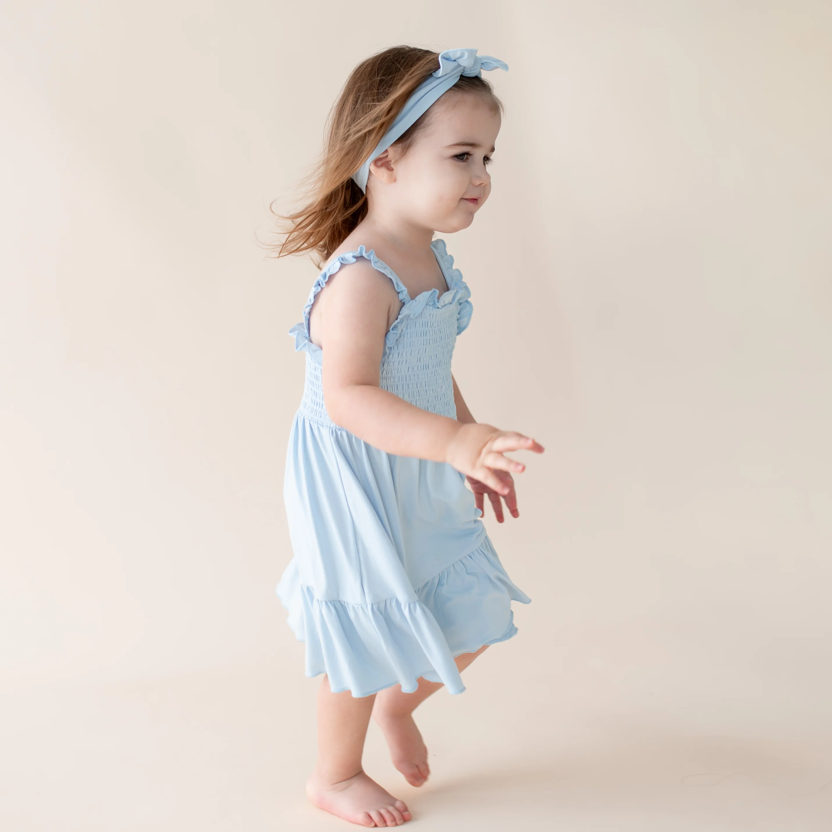 Smocked Dress in Breeze - Image 2