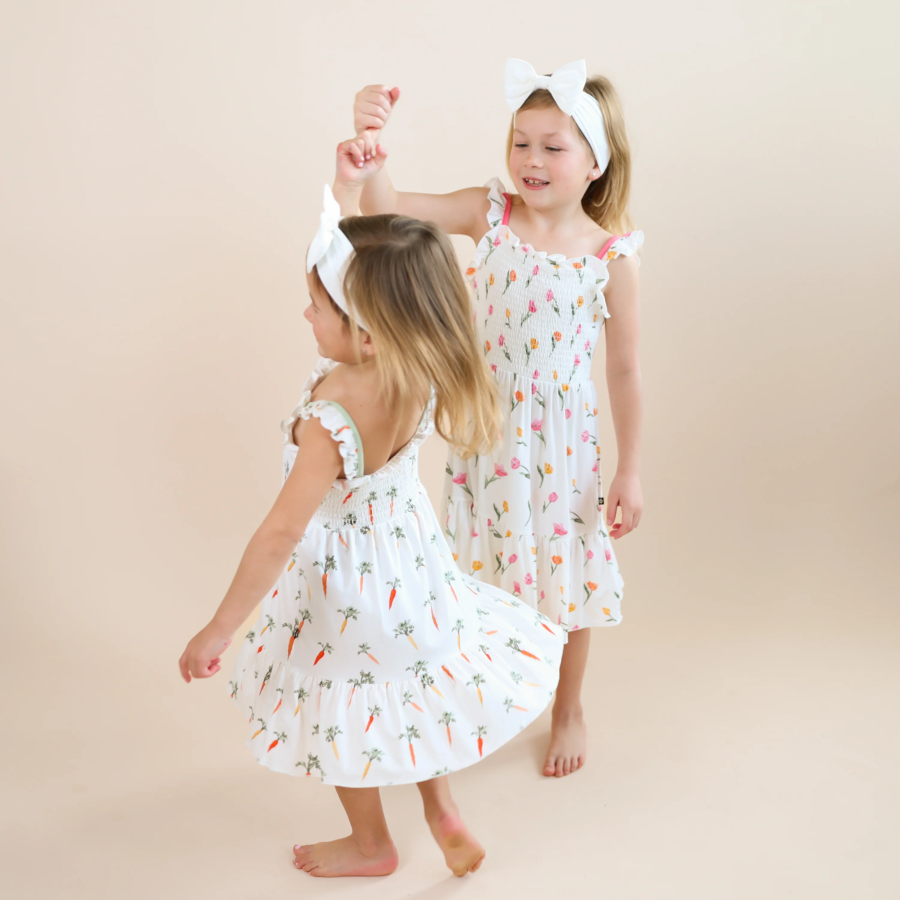 Smocked Dress in Carrot - Image 3