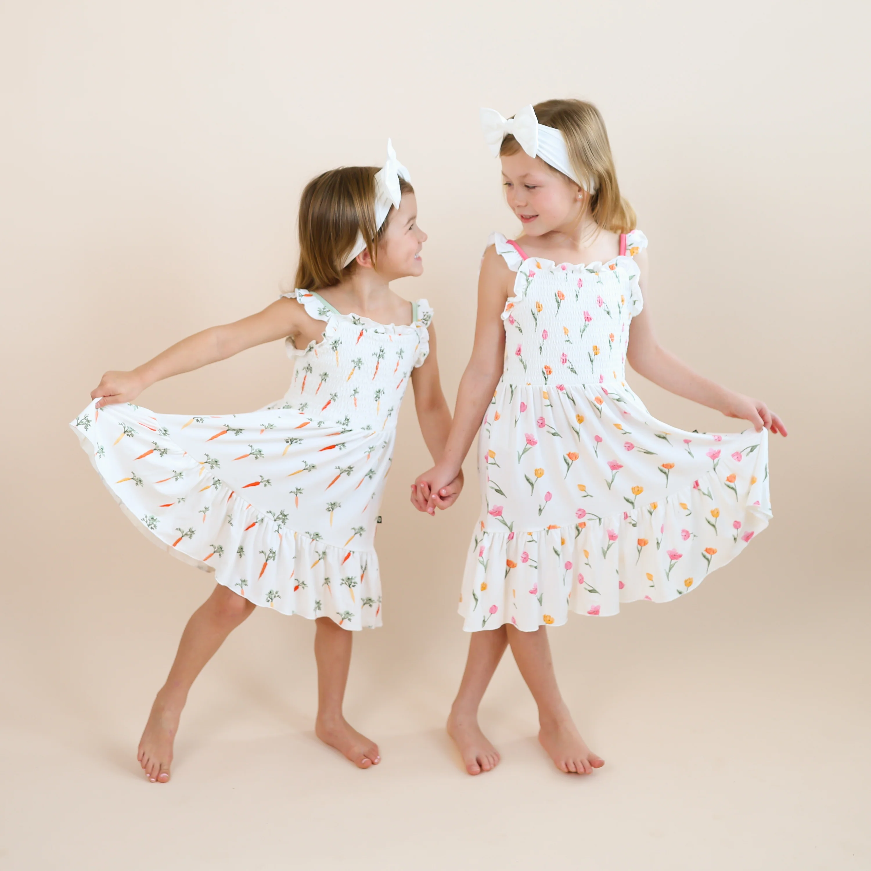 Smocked Dress in Carrot - Image 4