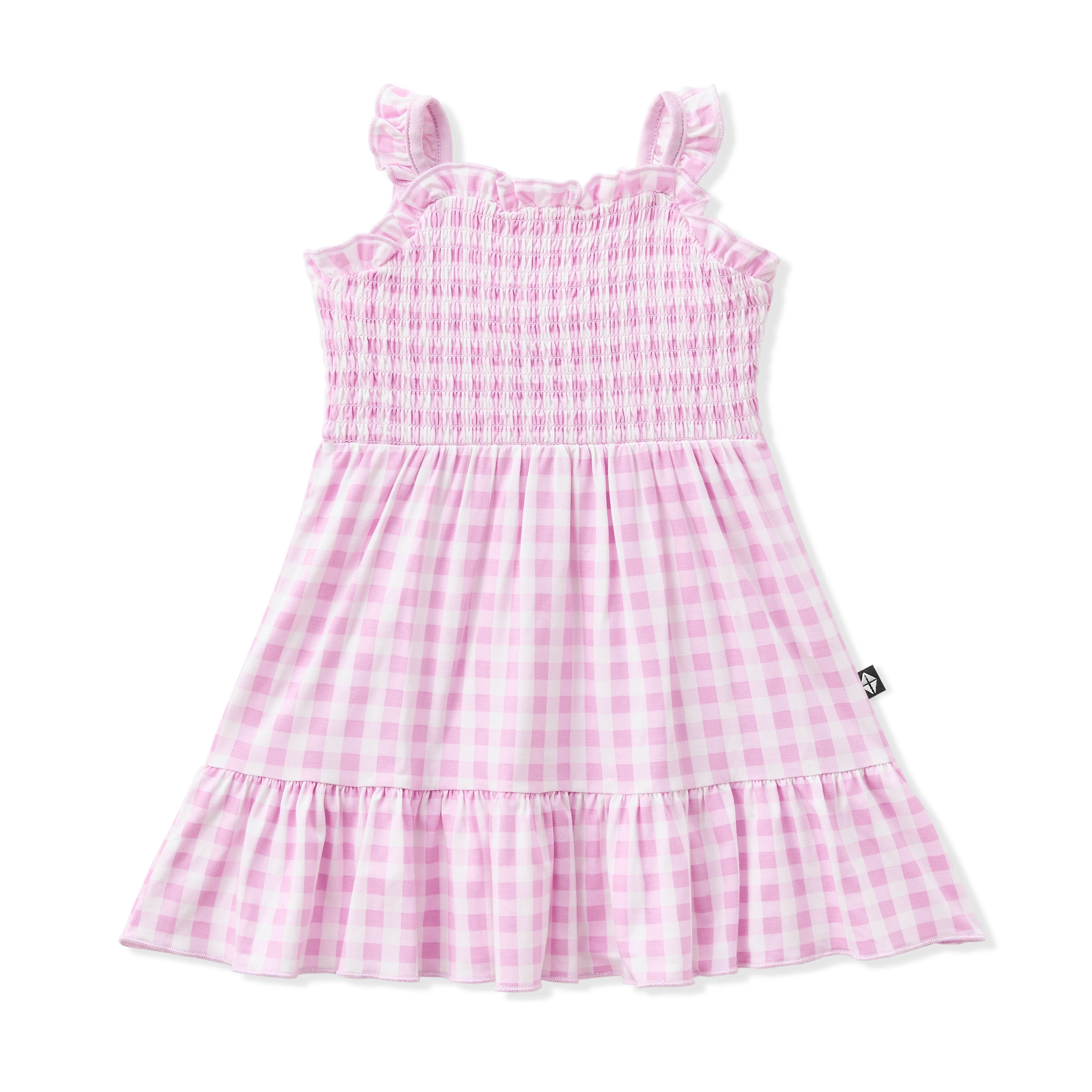 Smocked Dress in Gingham Thistle - Image 2