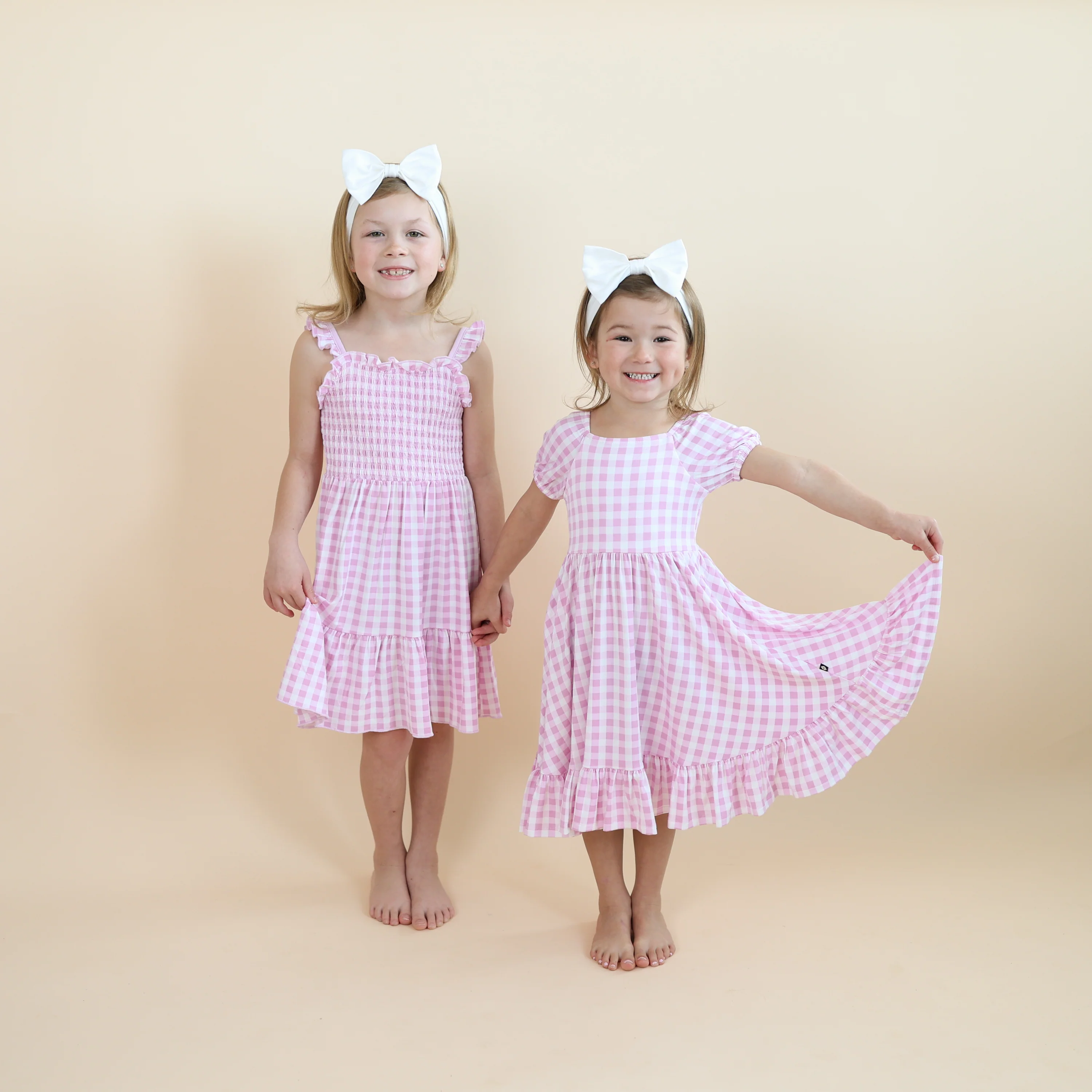 Smocked Dress in Gingham Thistle - Image 3
