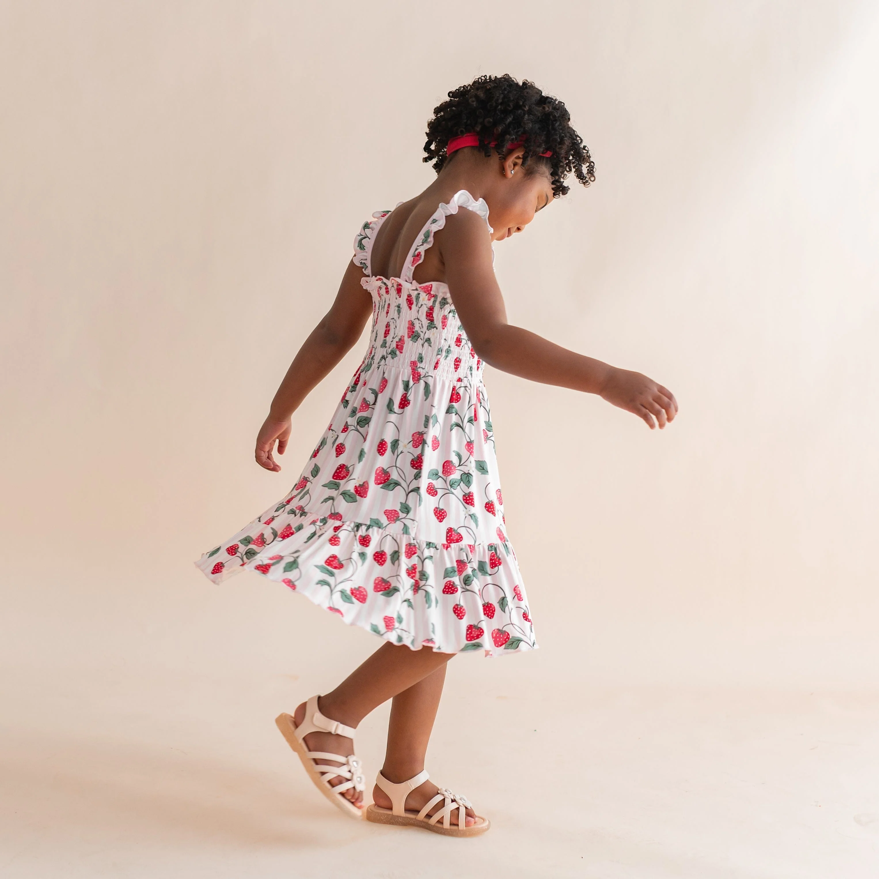 Smocked Dress in Strawberry Fields - Image 4