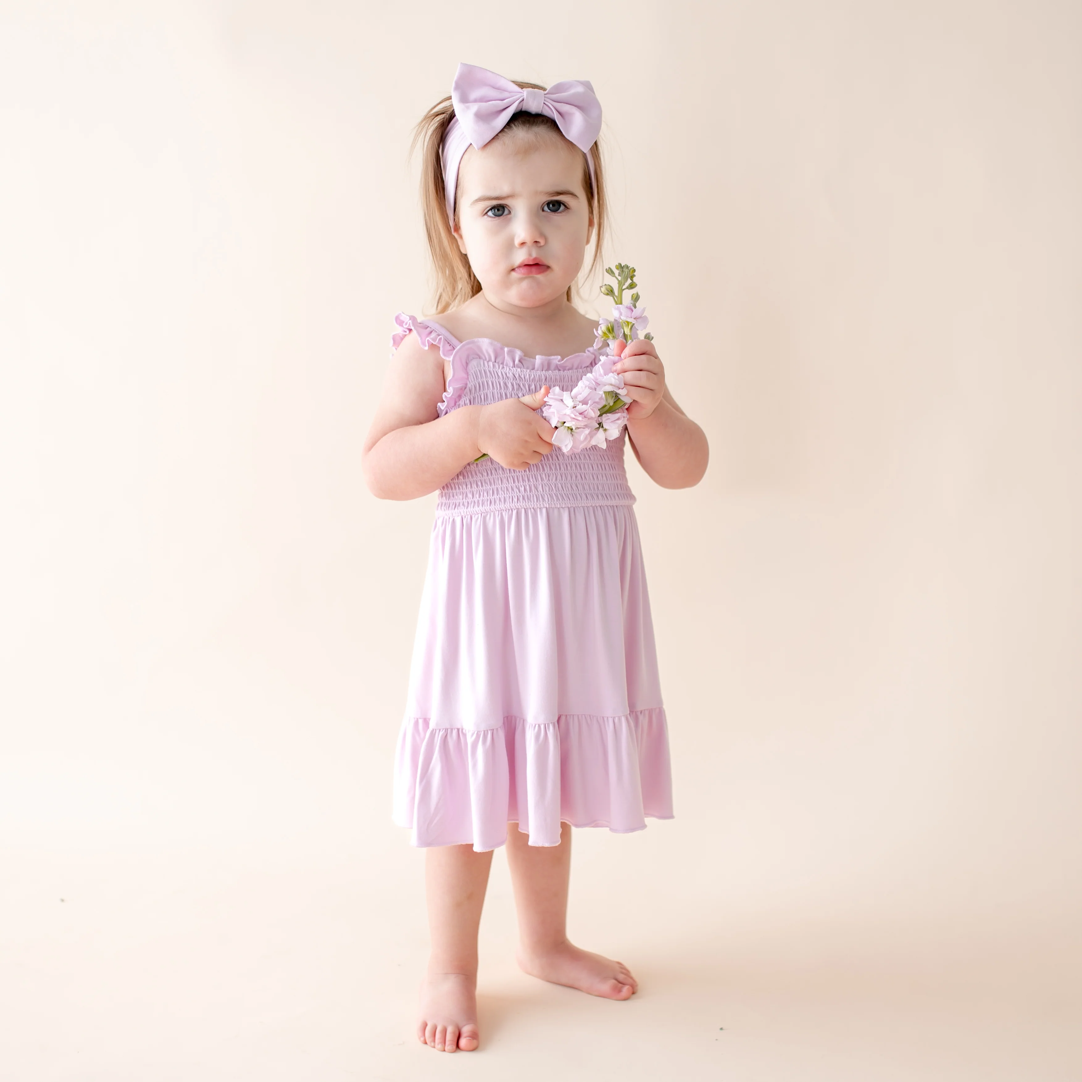 Smocked Dress in Thistle - Image 3