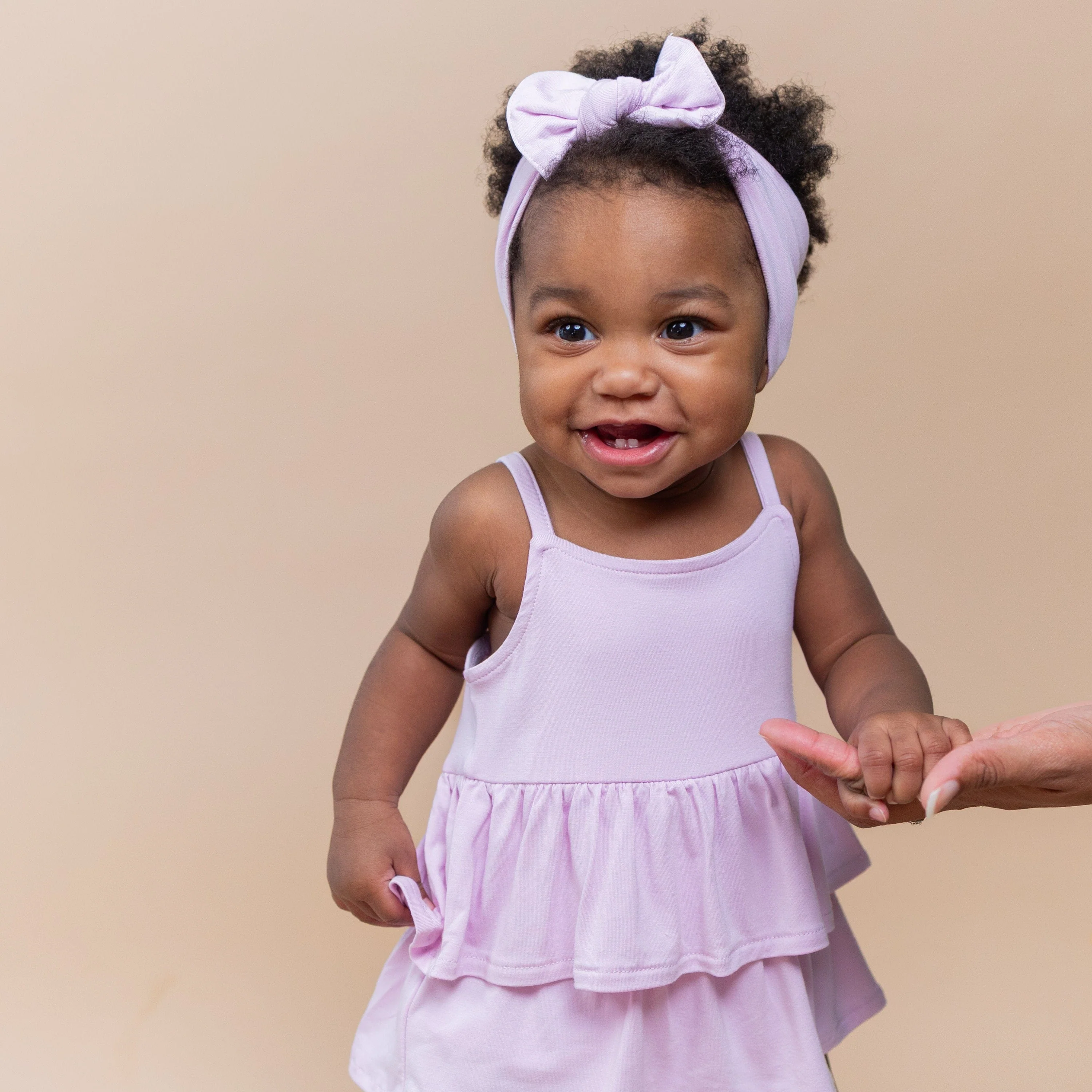Spaghetti Strap Ruffle Romper in Thistle - Image 5