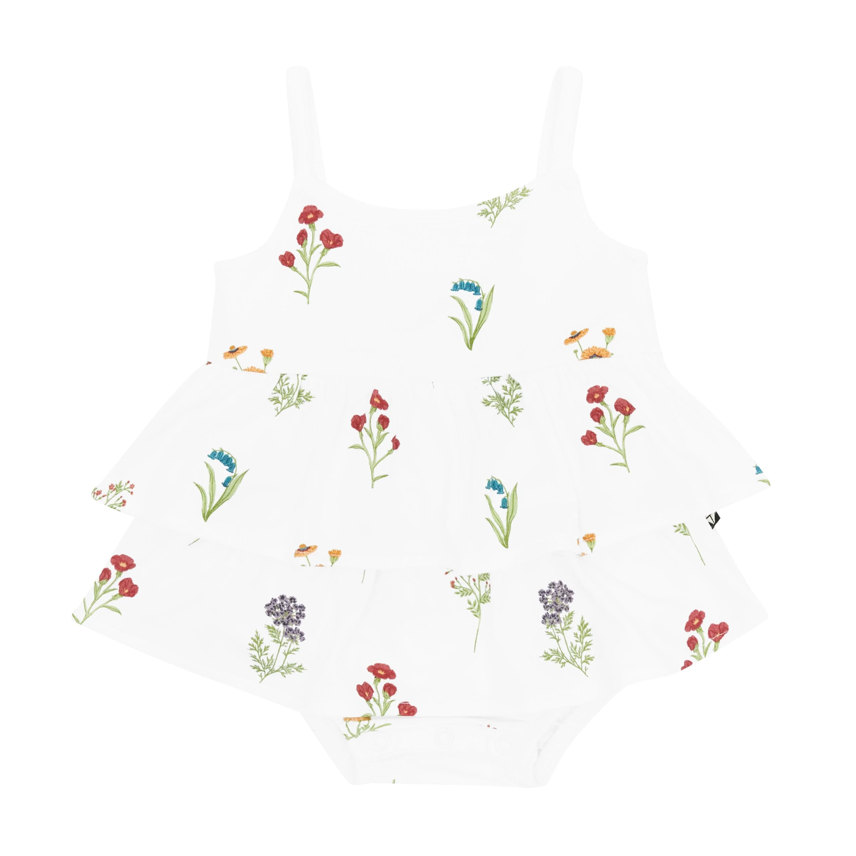 Spaghetti Strap Ruffle Romper in Wildflower - Image 2