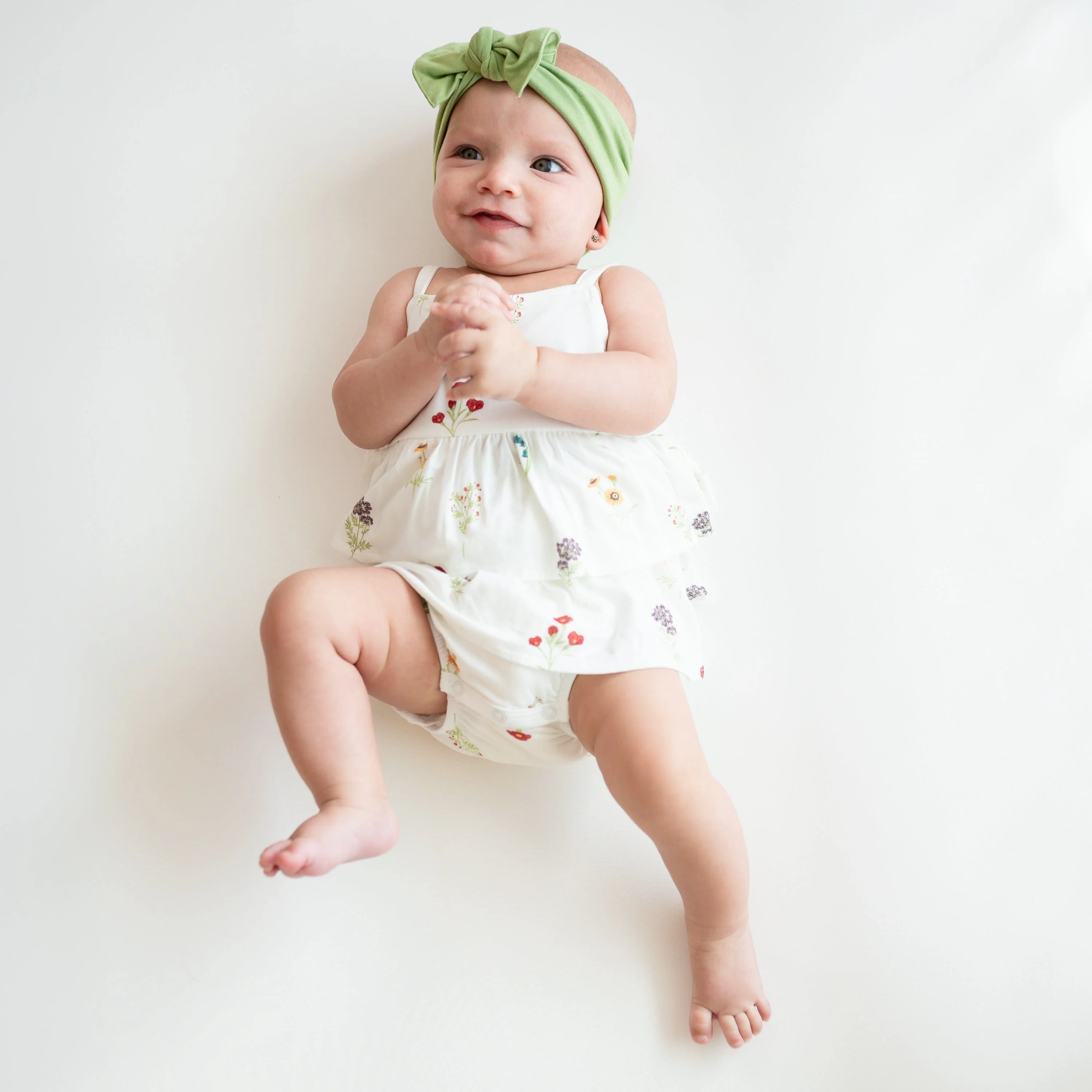 Spaghetti Strap Ruffle Romper in Wildflower - Image 3