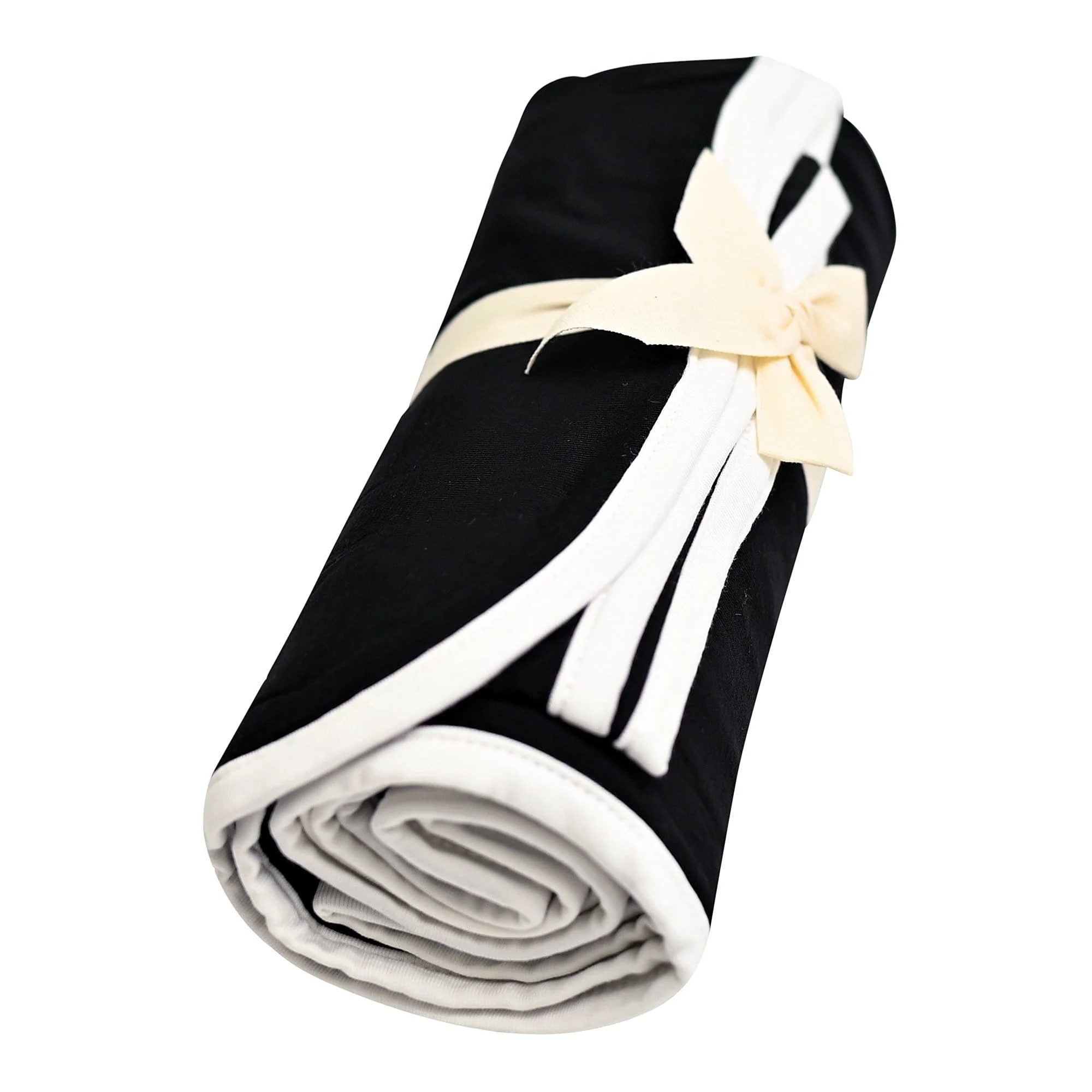 Swaddle Blanket in Midnight with Cloud Trim - Image 2