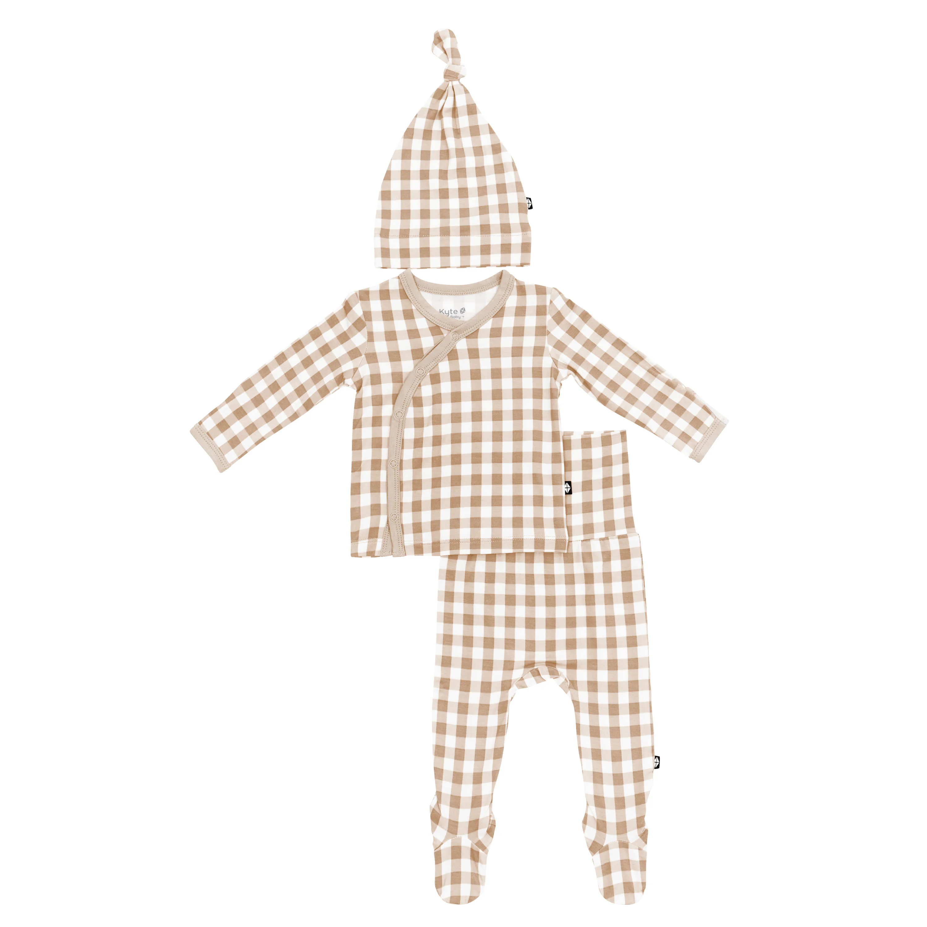 Take Me Home Set with Cap in Gingham Bisque - Image 2
