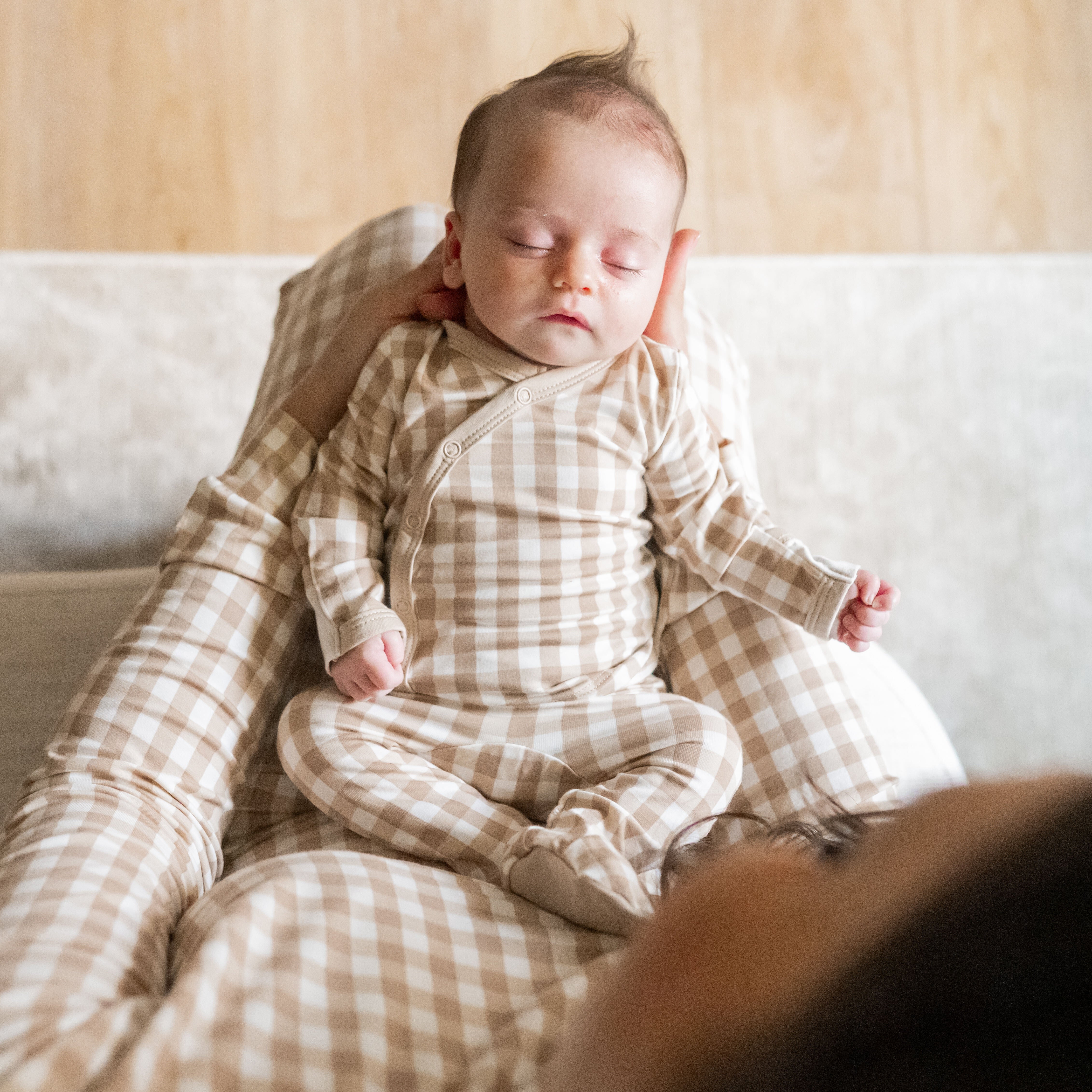 Take Me Home Set with Cap in Gingham Bisque - Image 4