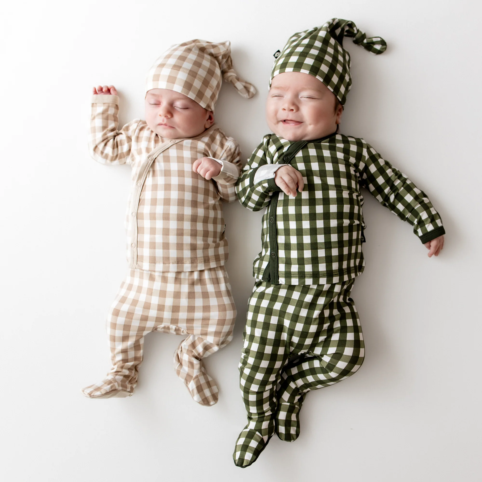 Take Me Home Set with Cap in Gingham Bisque - Image 7