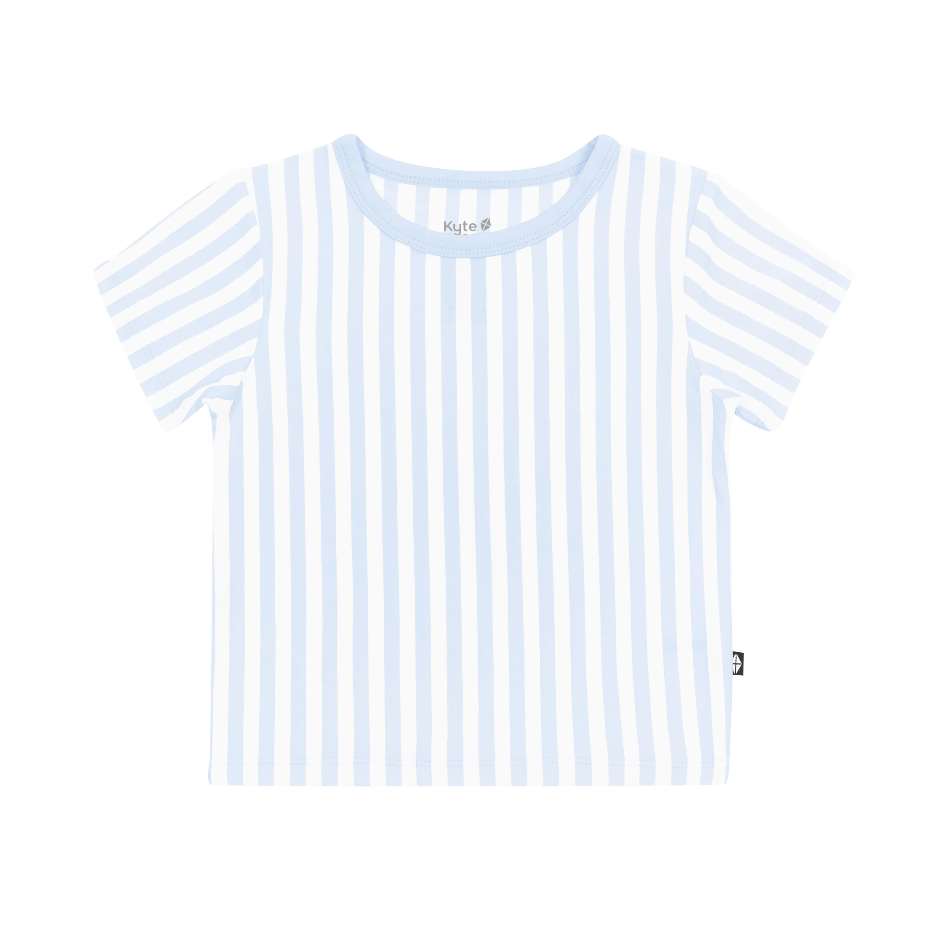 Toddler Basic Tee in Small Mist Stripe - Image 2