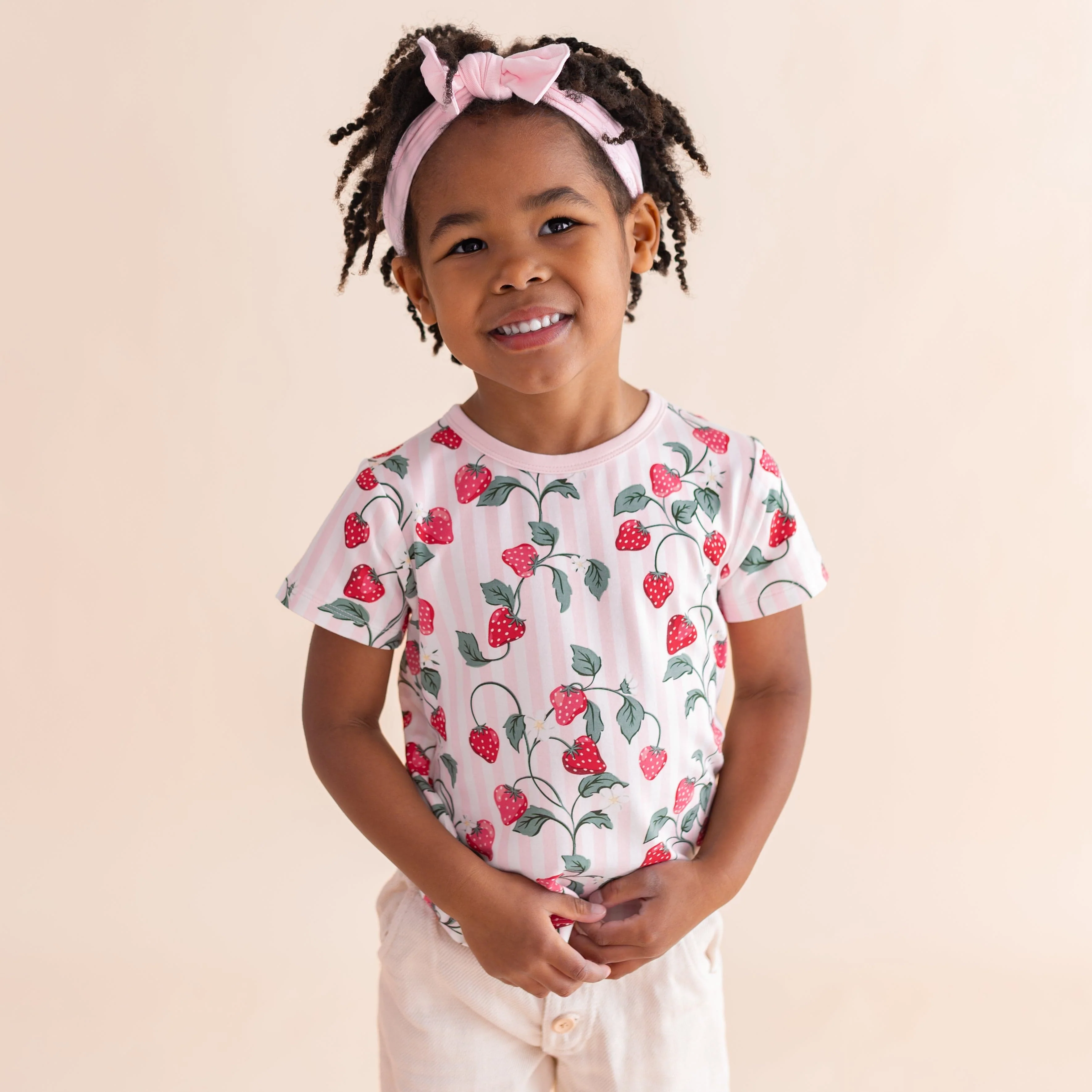 Toddler Basic Tee in Strawberry Fields - Image 3