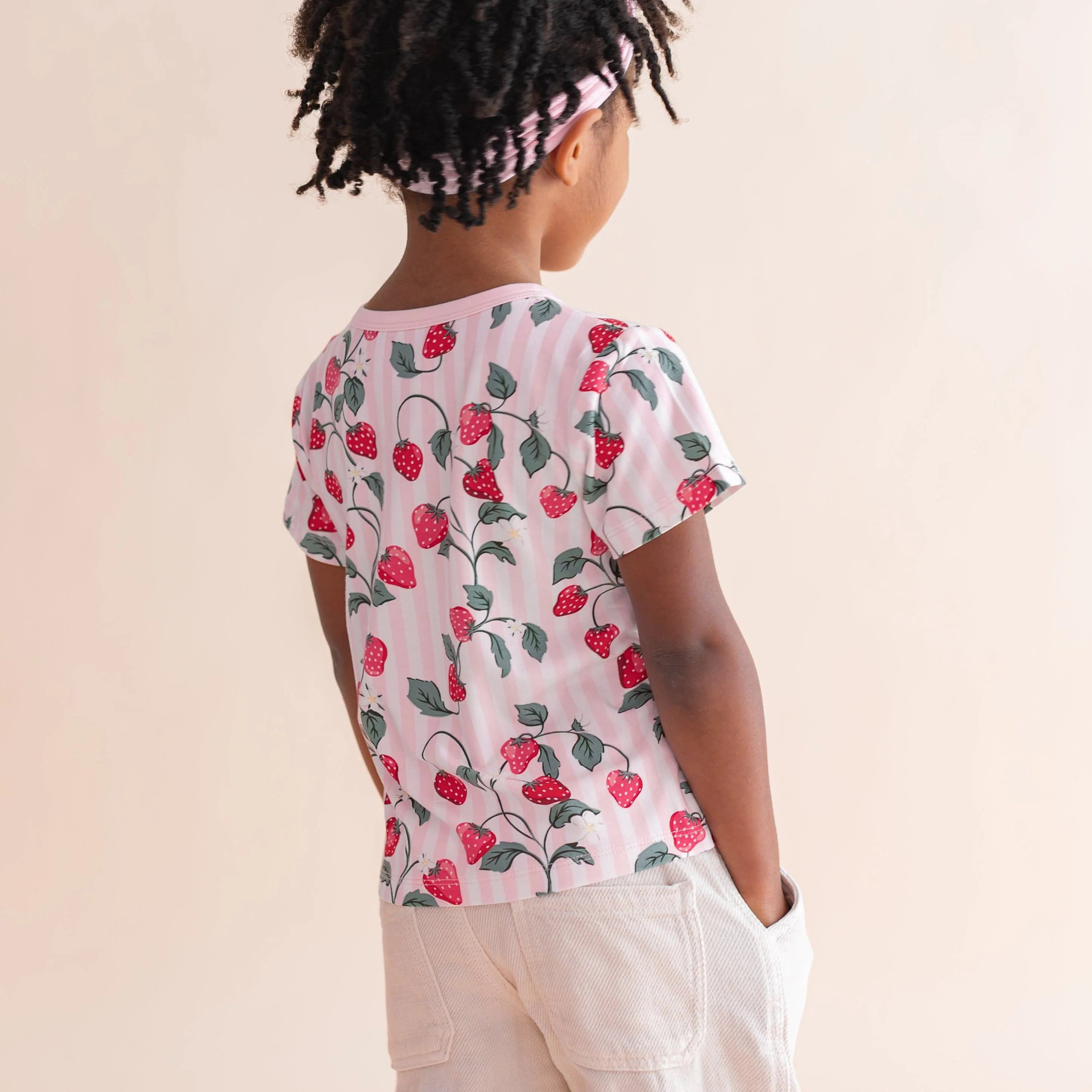 Toddler Basic Tee in Strawberry Fields - Image 4