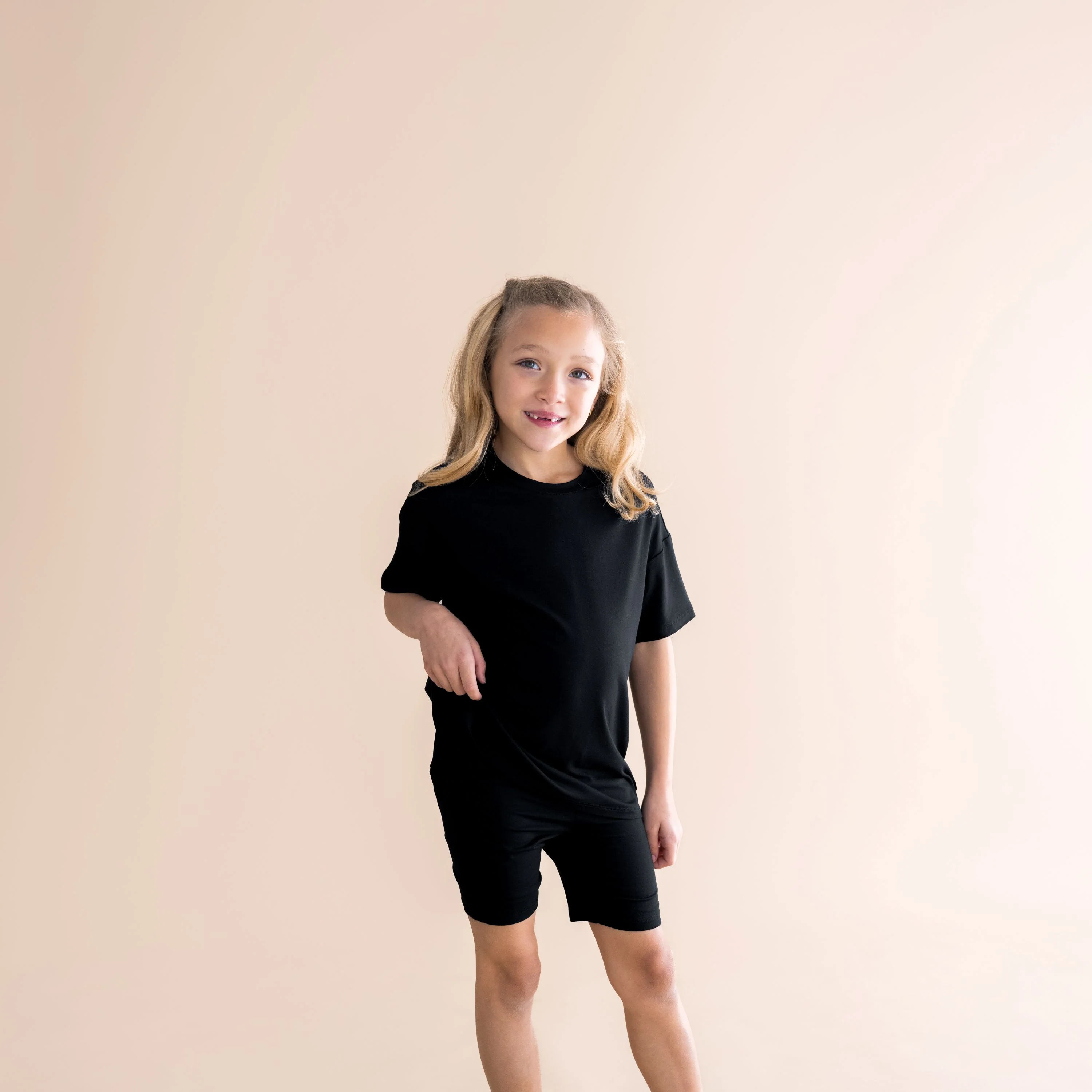 Toddler Biker Short Set in Midnight - Image 3
