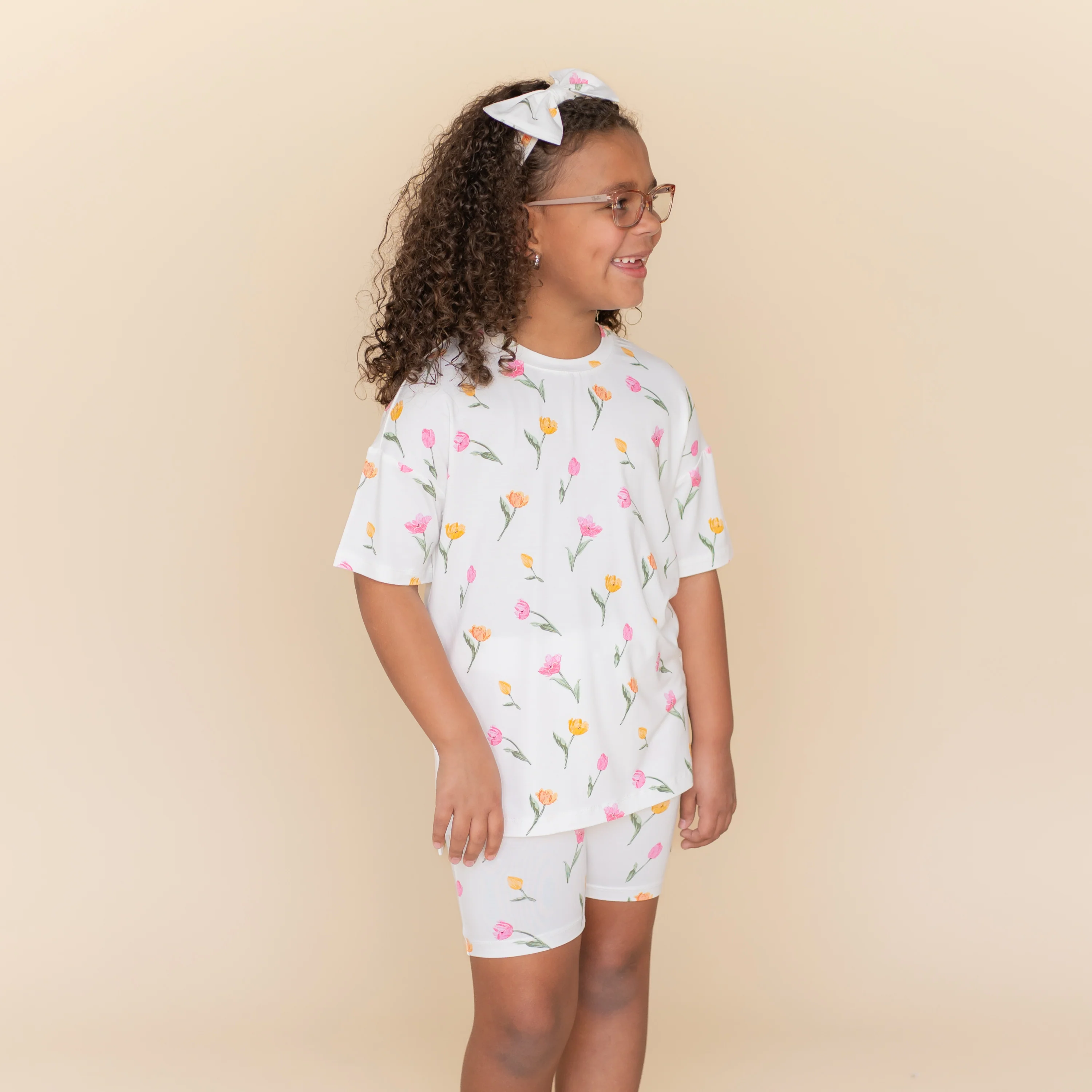 Toddler Biker Short Set in Tulip - Image 3