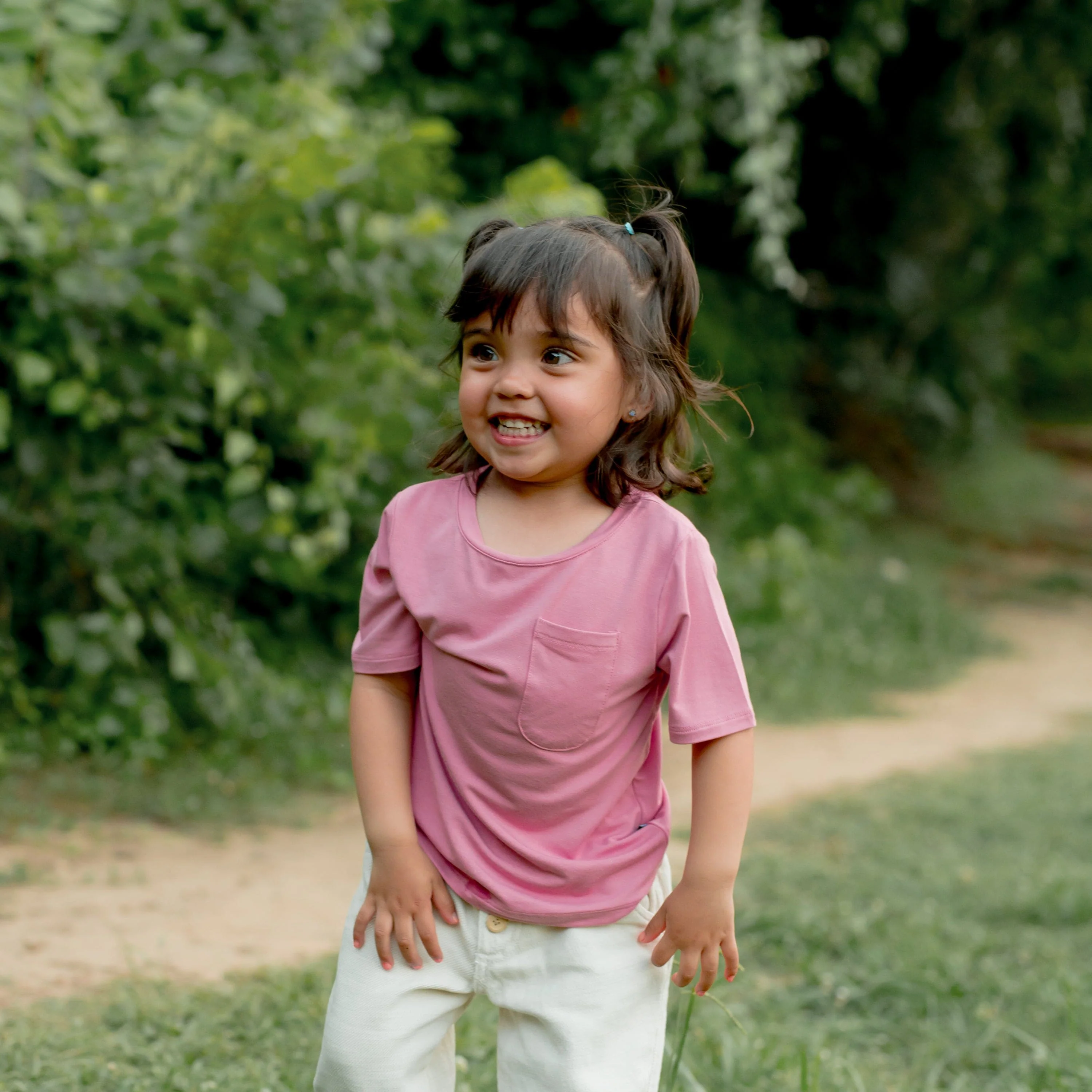 Toddler Crew Neck Tee in Apple Blossom - Image 3