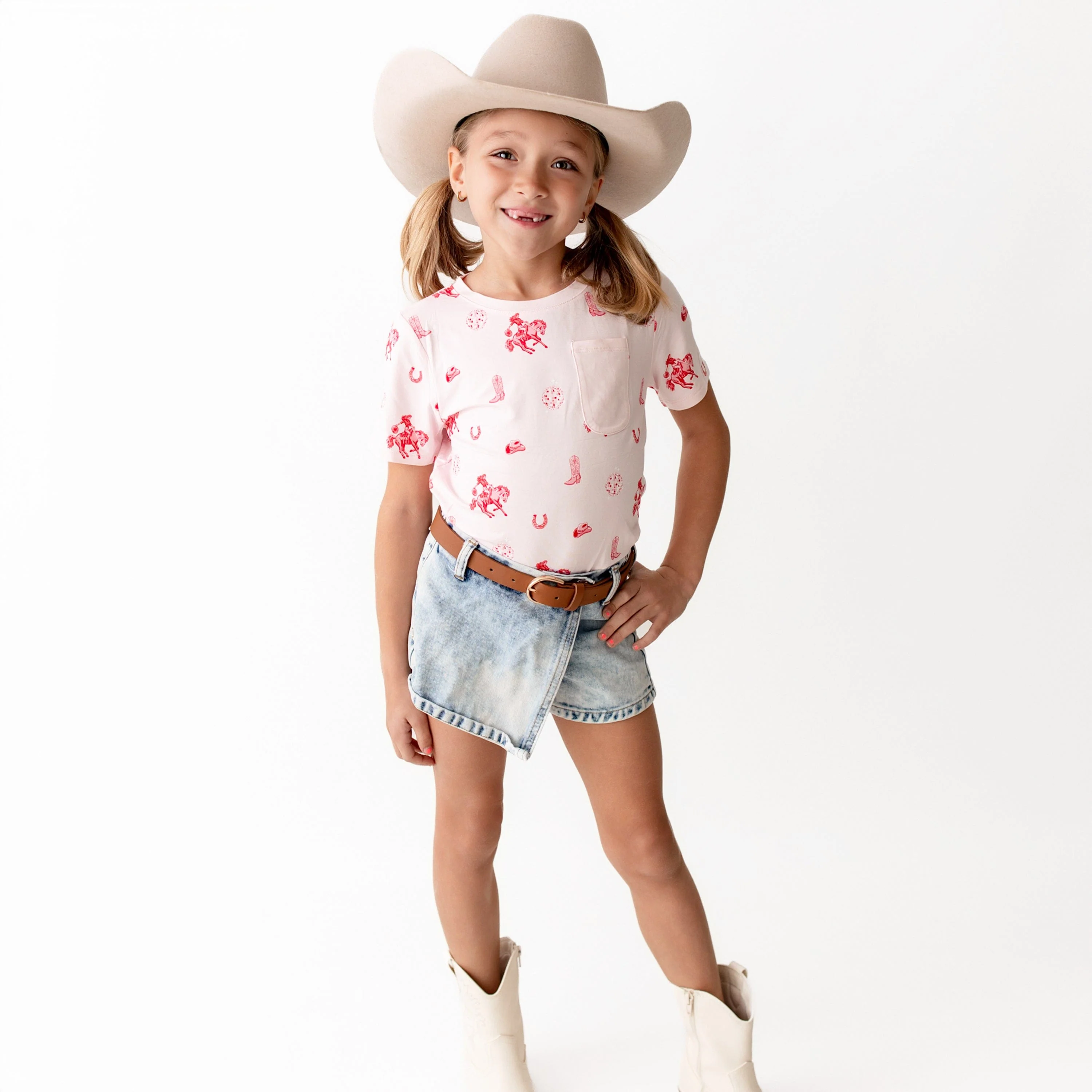 Toddler Crew Neck Tee in Disco Cowgirl - Image 3