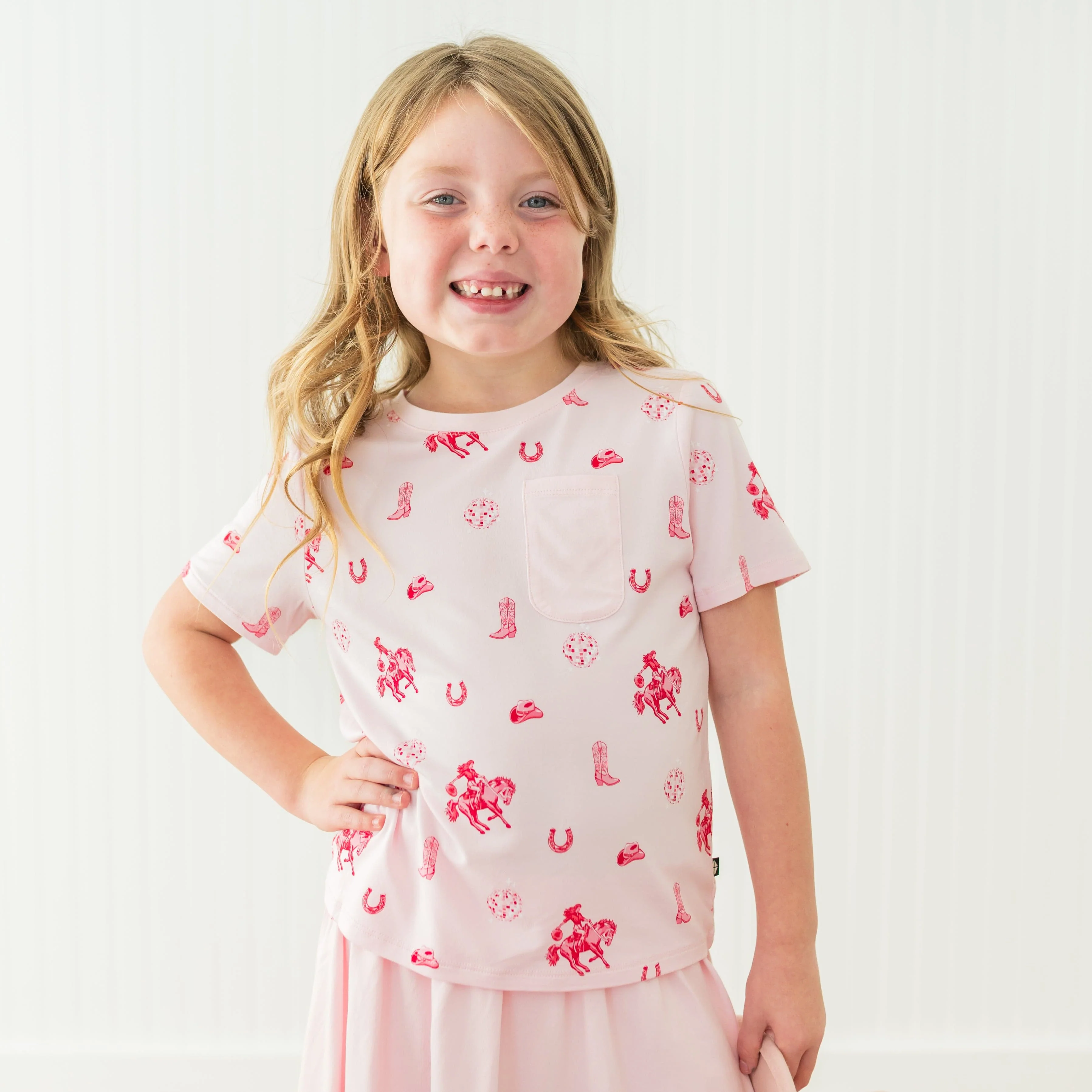 Toddler Crew Neck Tee in Disco Cowgirl - Image 4