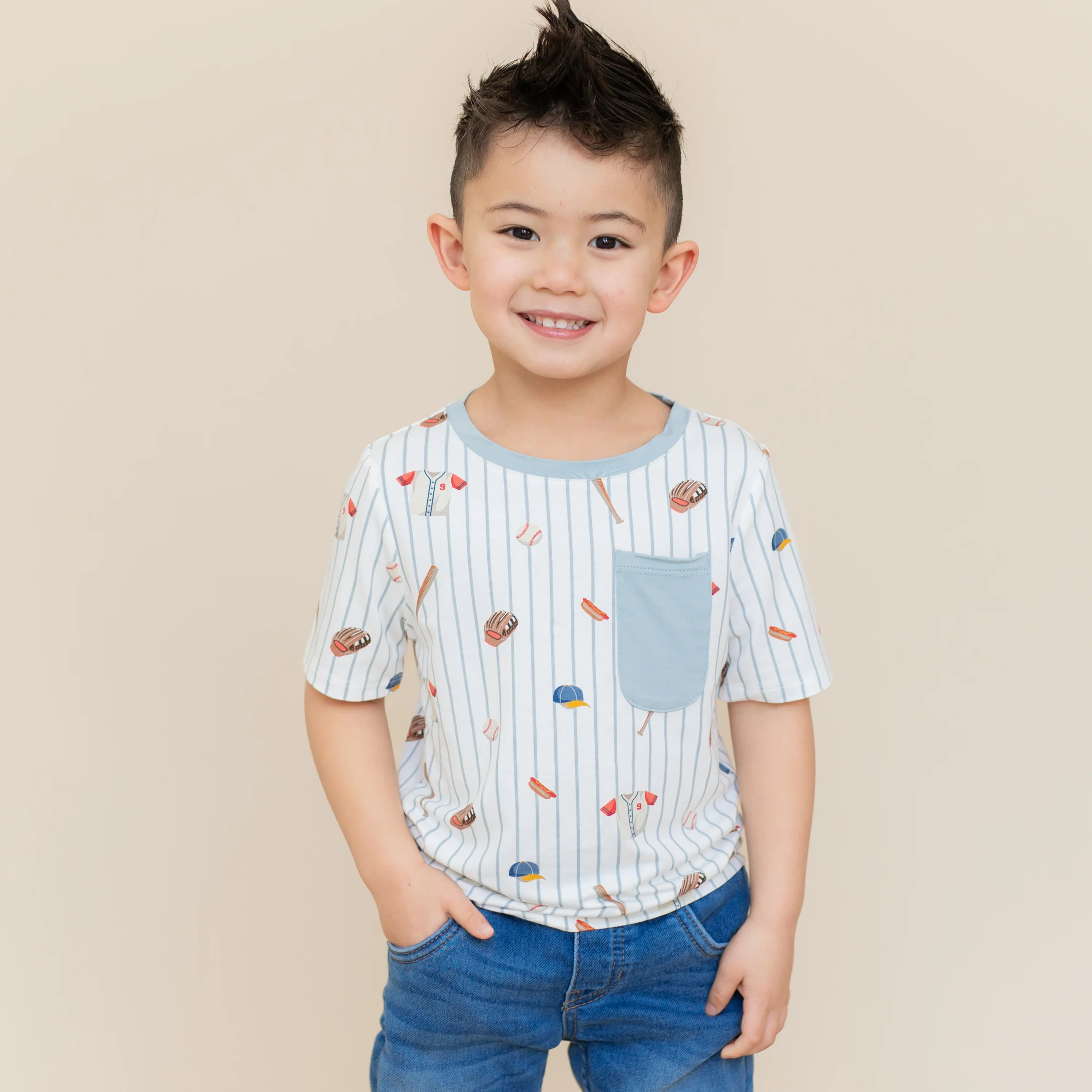 Toddler Crew Neck Tee in Home Run - Image 3
