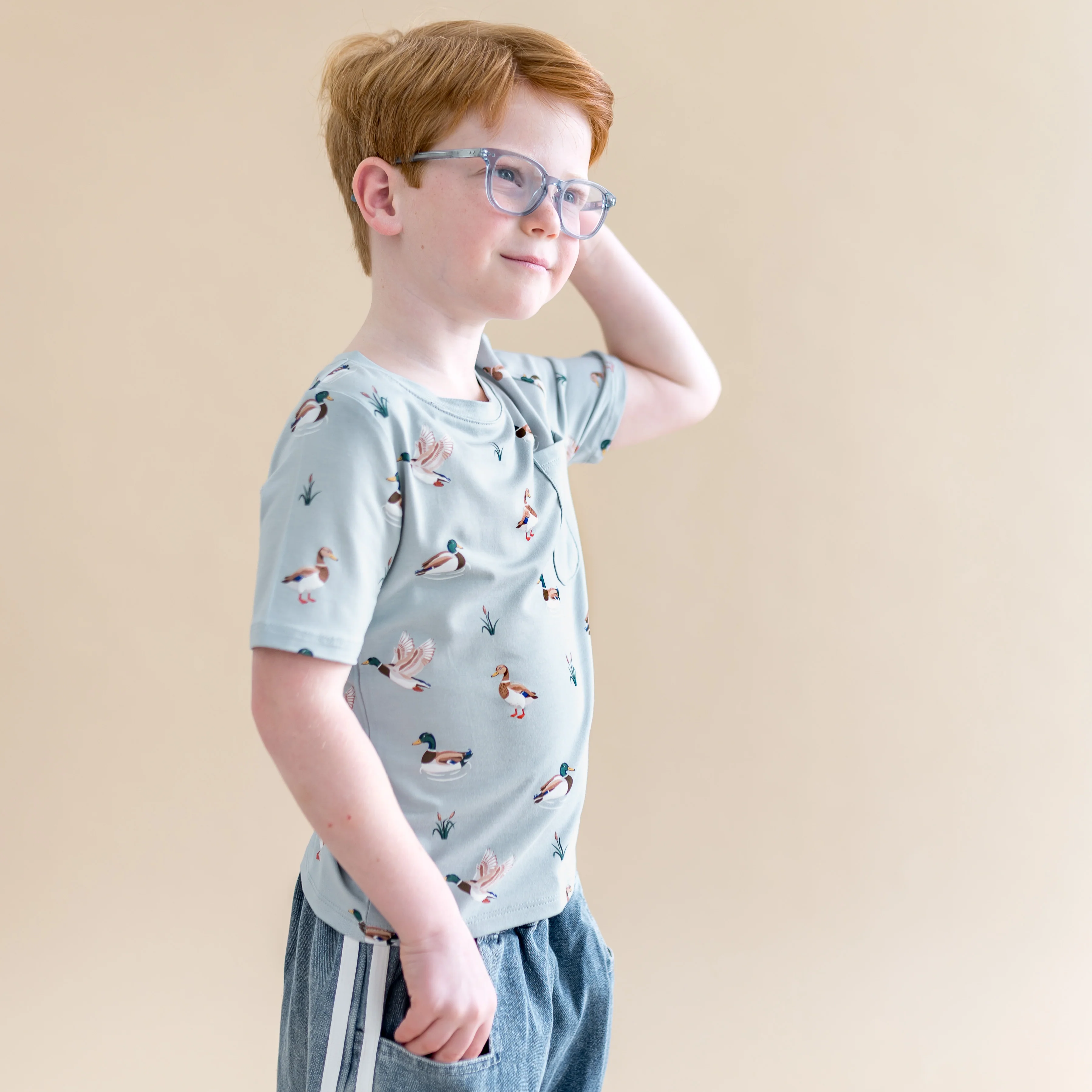 Toddler Crew Neck Tee in Mallard Duck - Image 4