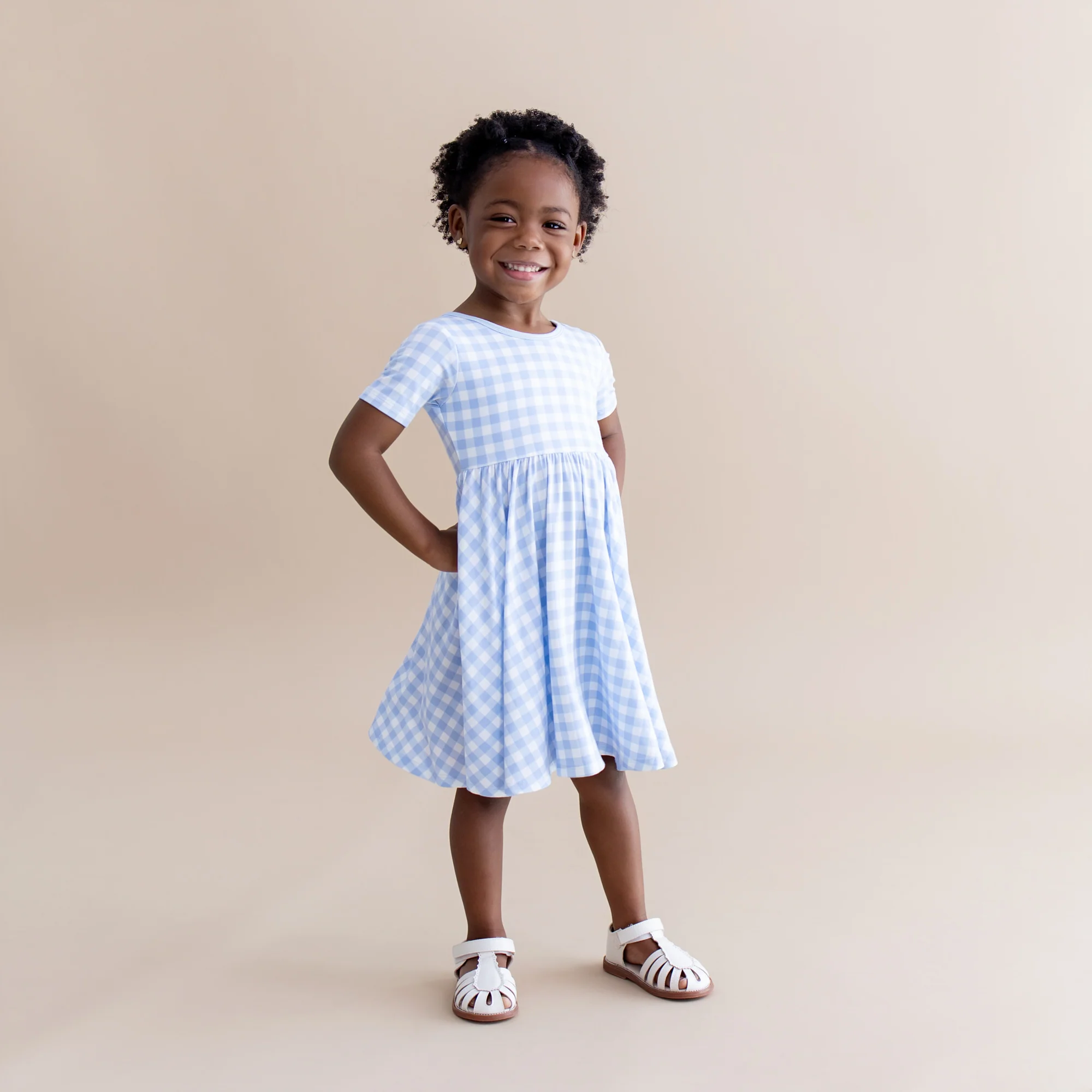 Twirl Dress in Gingham Breeze - Image 3