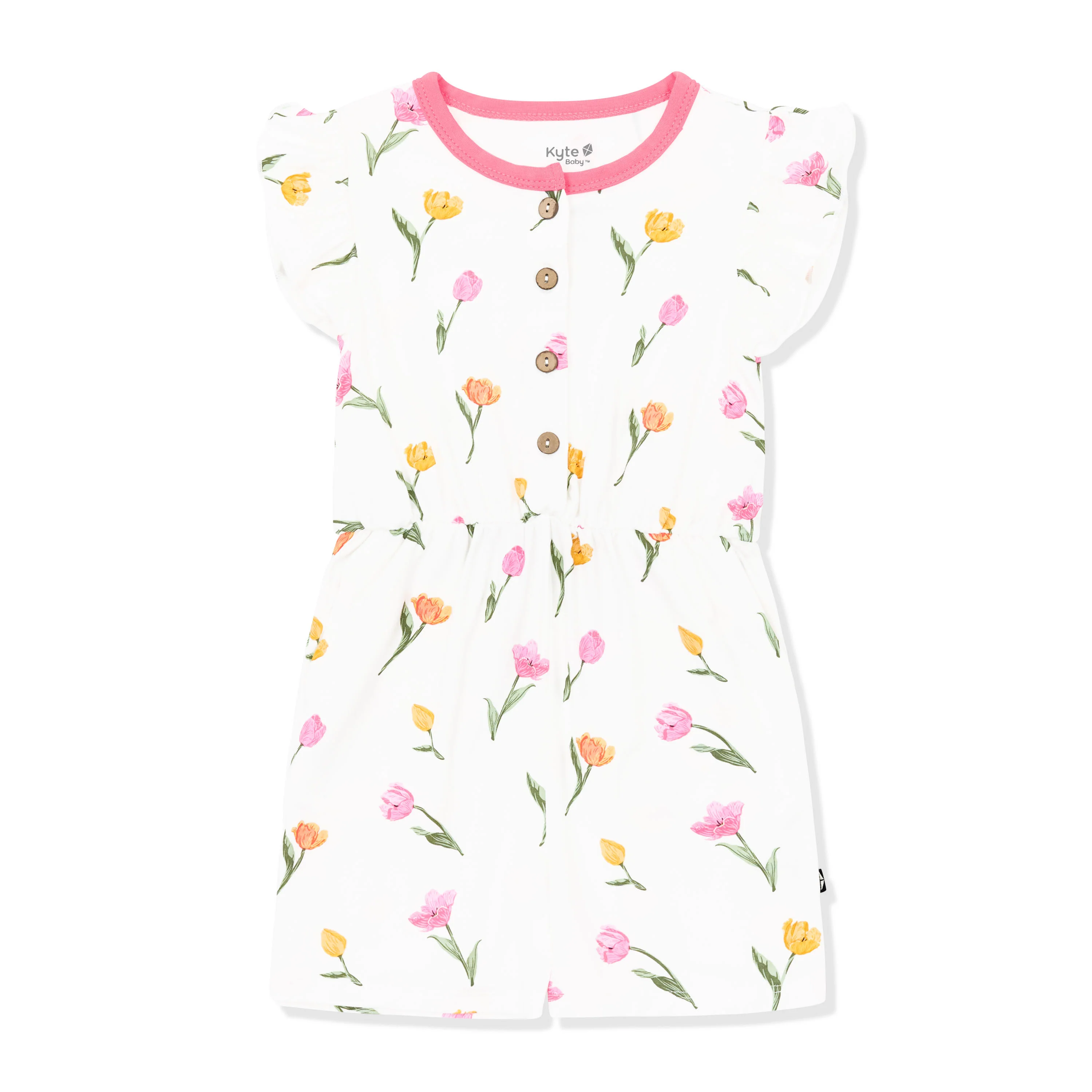 Flutter Sleeve Romper in Tulip - Image 2