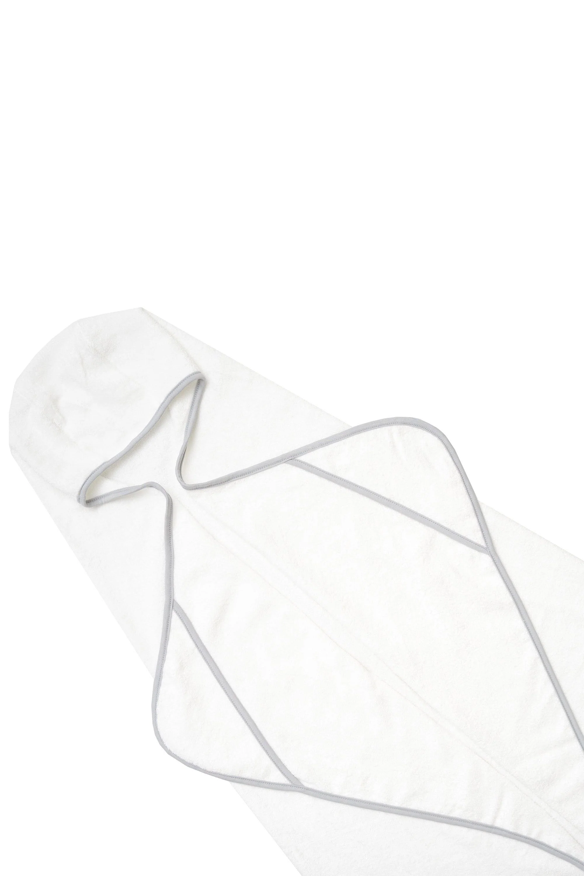 Toddler Hooded Bath Towel in Cloud with Storm Trim - Image 3