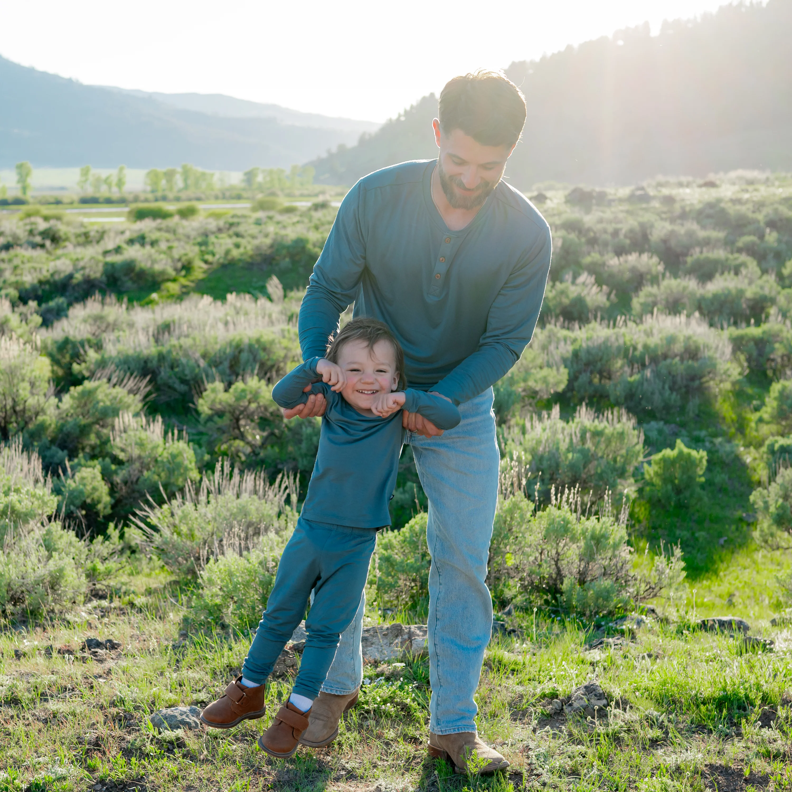 Long Sleeve Pajamas in Atlantic - Image 7